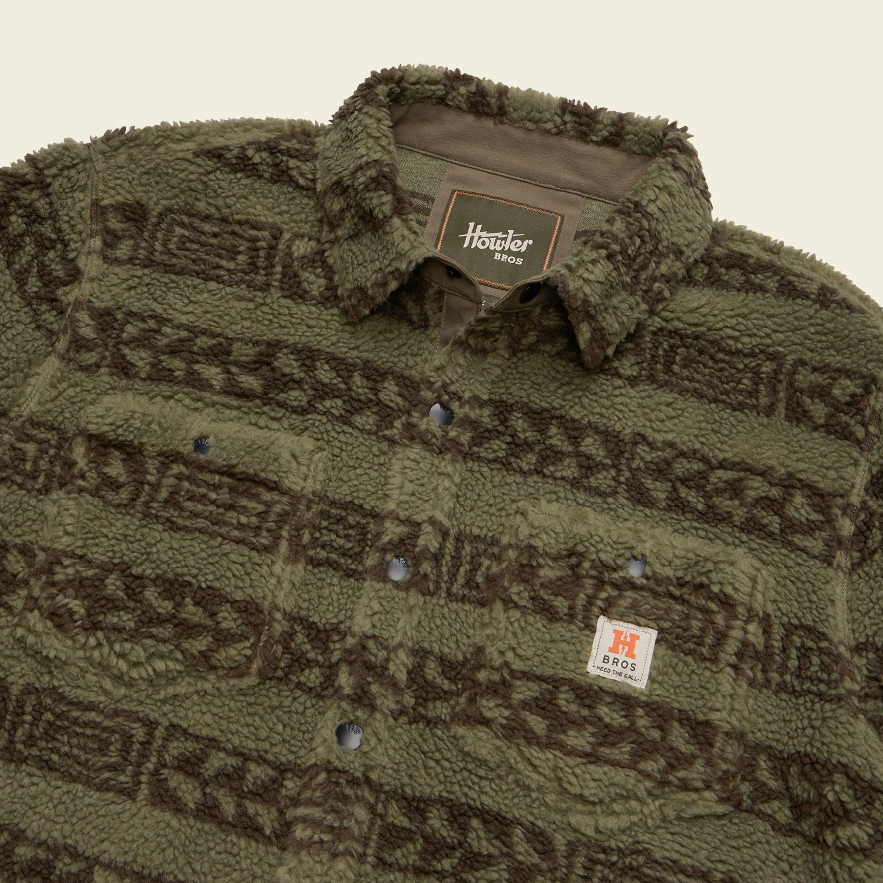 Allegheny Fleece Overshirt - Hanko Stripe : Lichen Green - Image 3