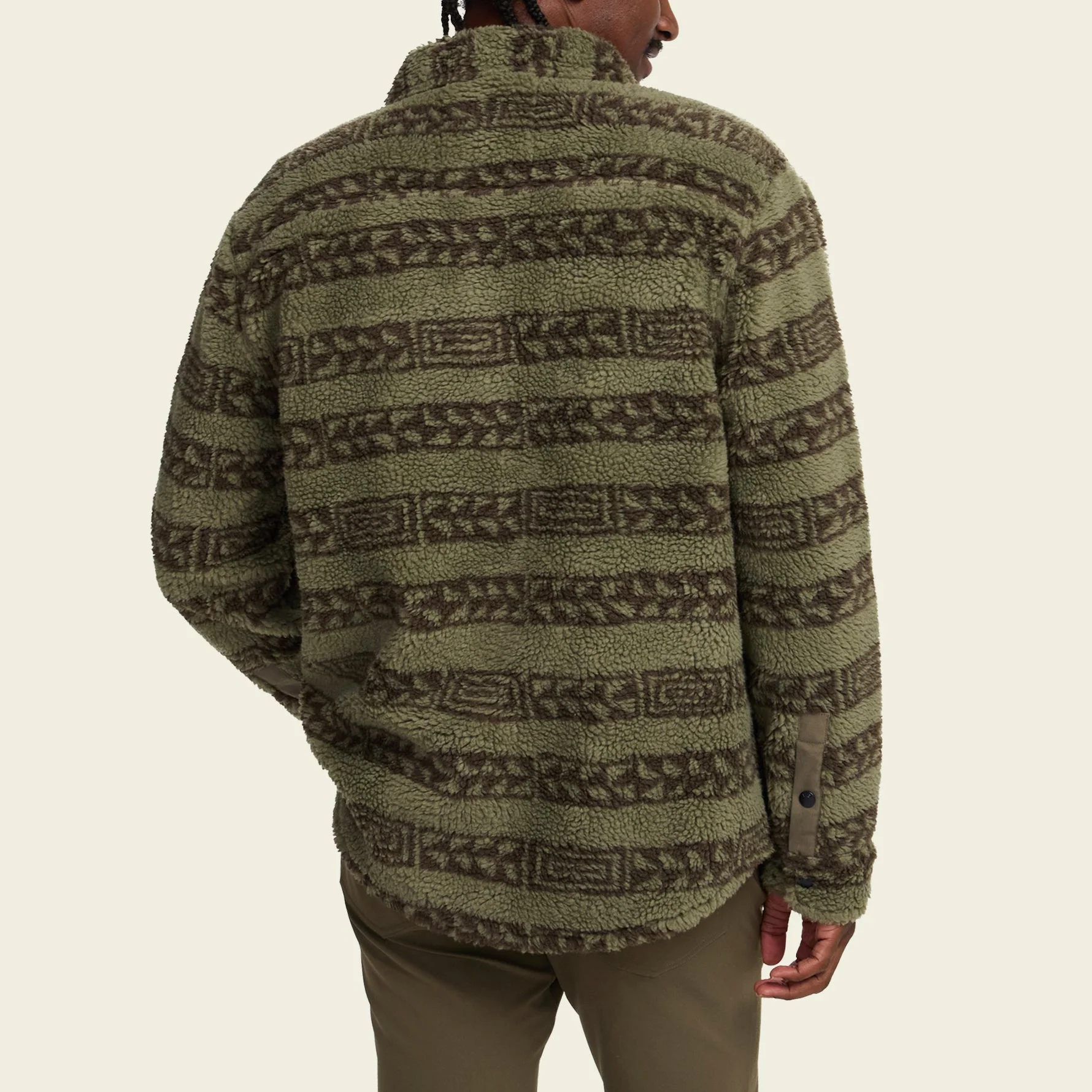 Allegheny Fleece Overshirt - Hanko Stripe : Lichen Green - Image 5