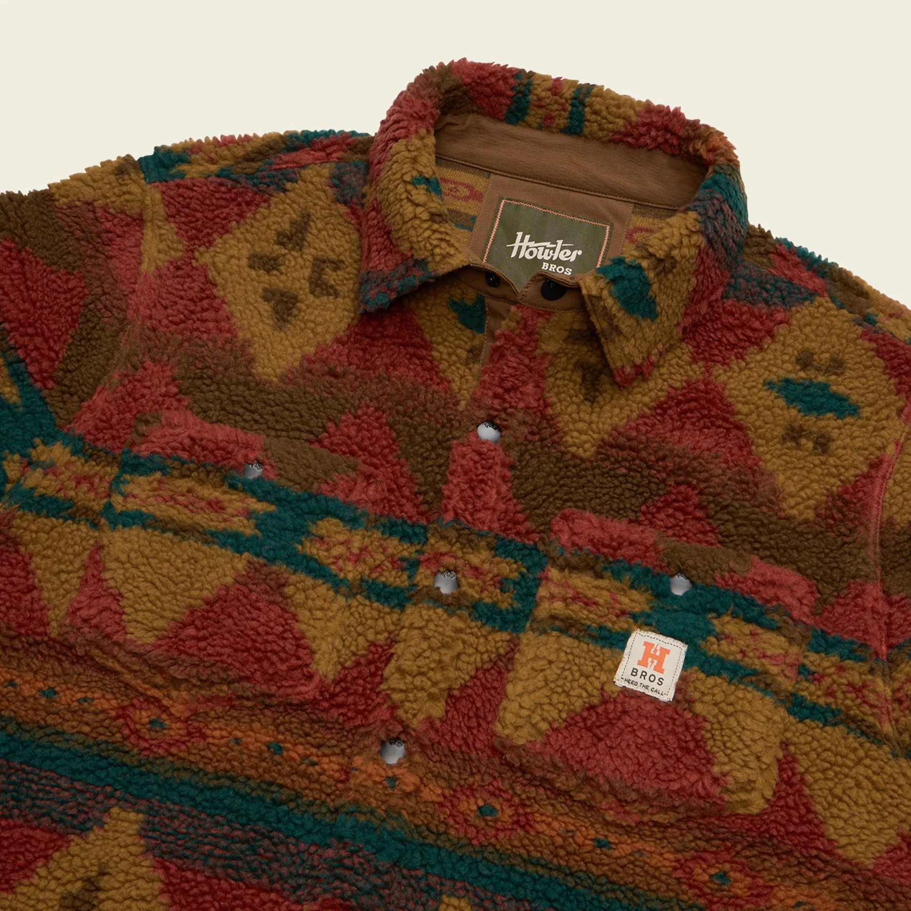 Allegheny Fleece Overshirt - Mitla Motifs : Brick - Image 3