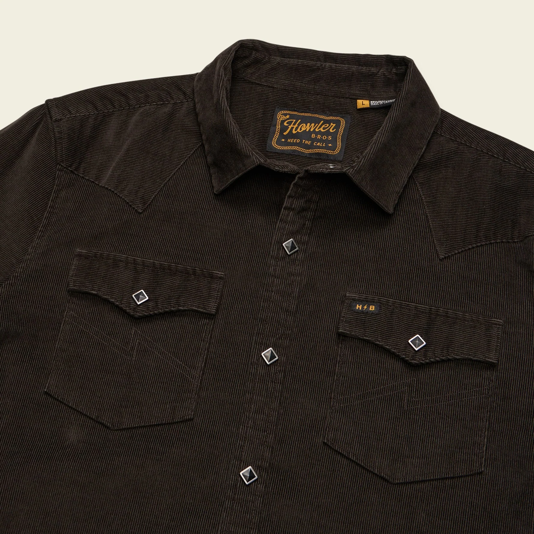 Banning Corduroy Snapshirt - Antique Black - Image 3