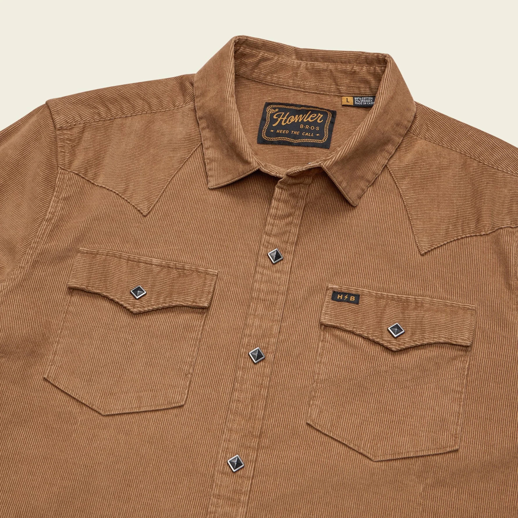 Banning Corduroy Snapshirt - Duck Brown - Image 3