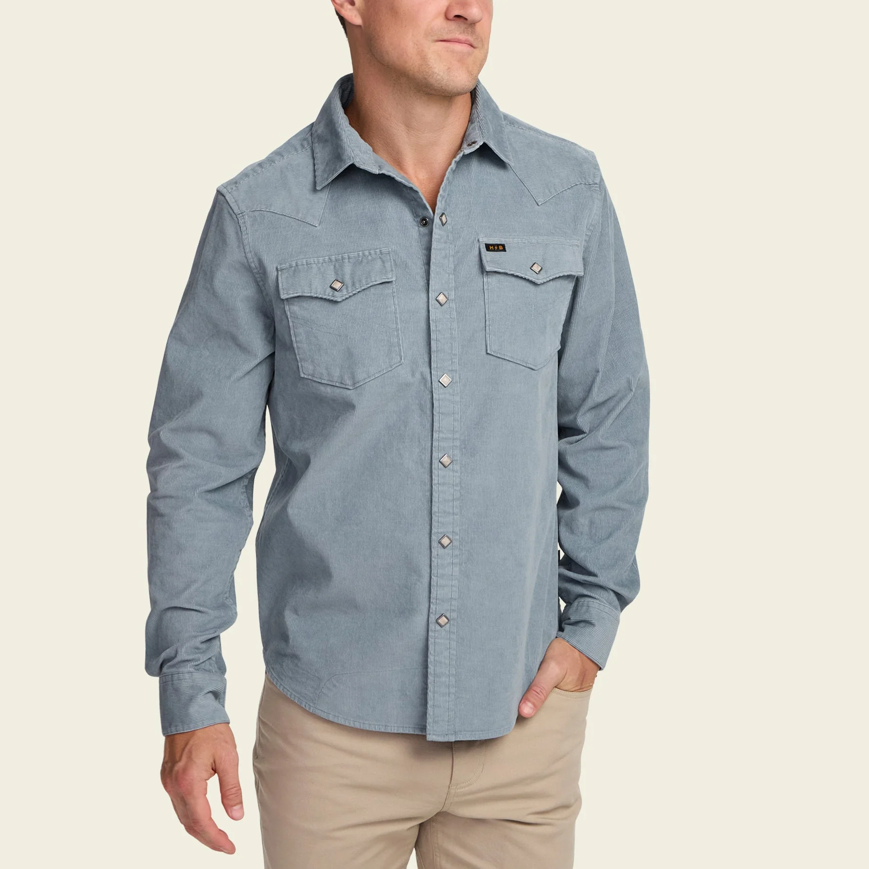 Banning Corduroy Snapshirt - Iron Blue - Image 4