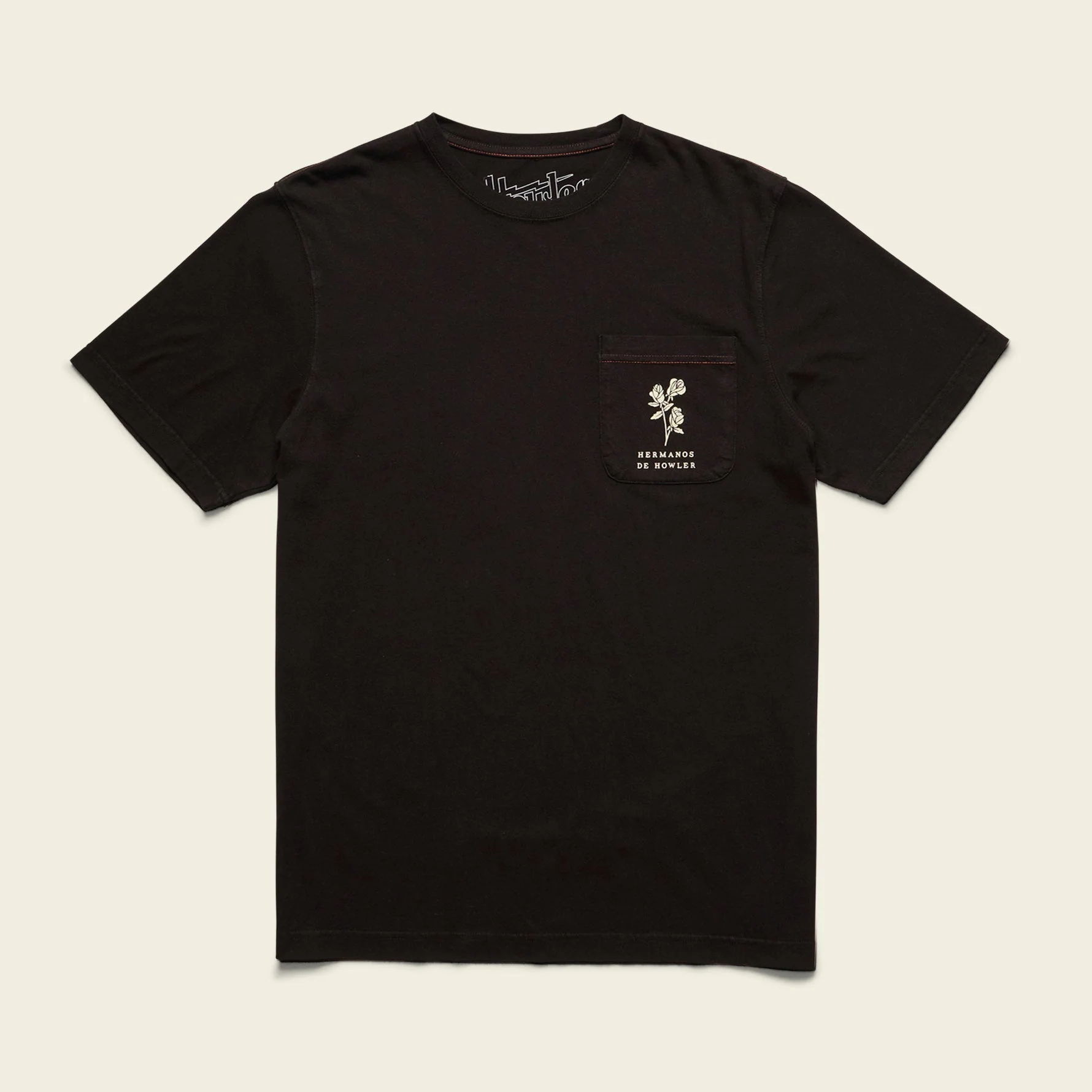 La Rosa Cotton Pocket T-Shirt - Antique Black - Image 3