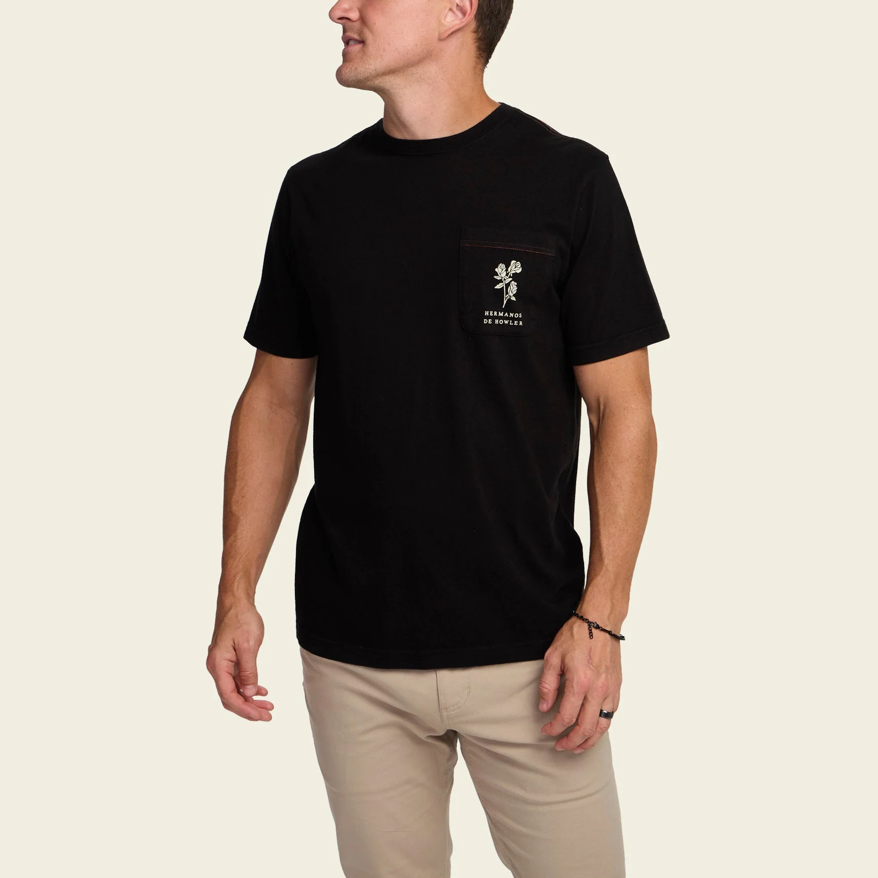 La Rosa Cotton Pocket T-Shirt - Antique Black - Image 4