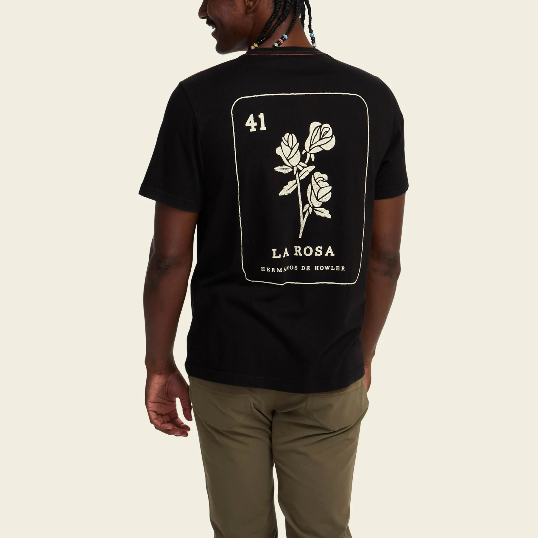 La Rosa Cotton Pocket T-Shirt - Antique Black - Image 5