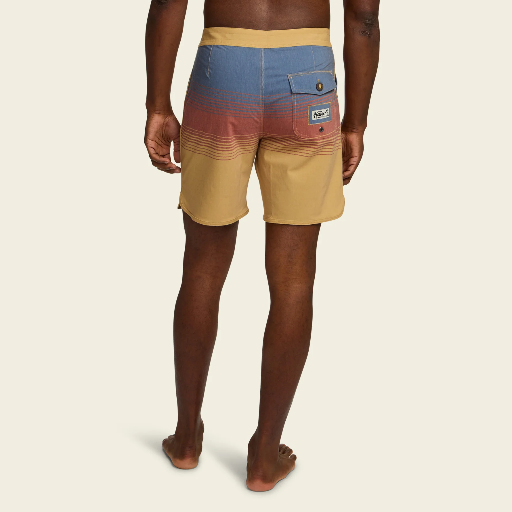 Bruja Boardshorts 18.5" - Meridians : Old Gold - Image 4