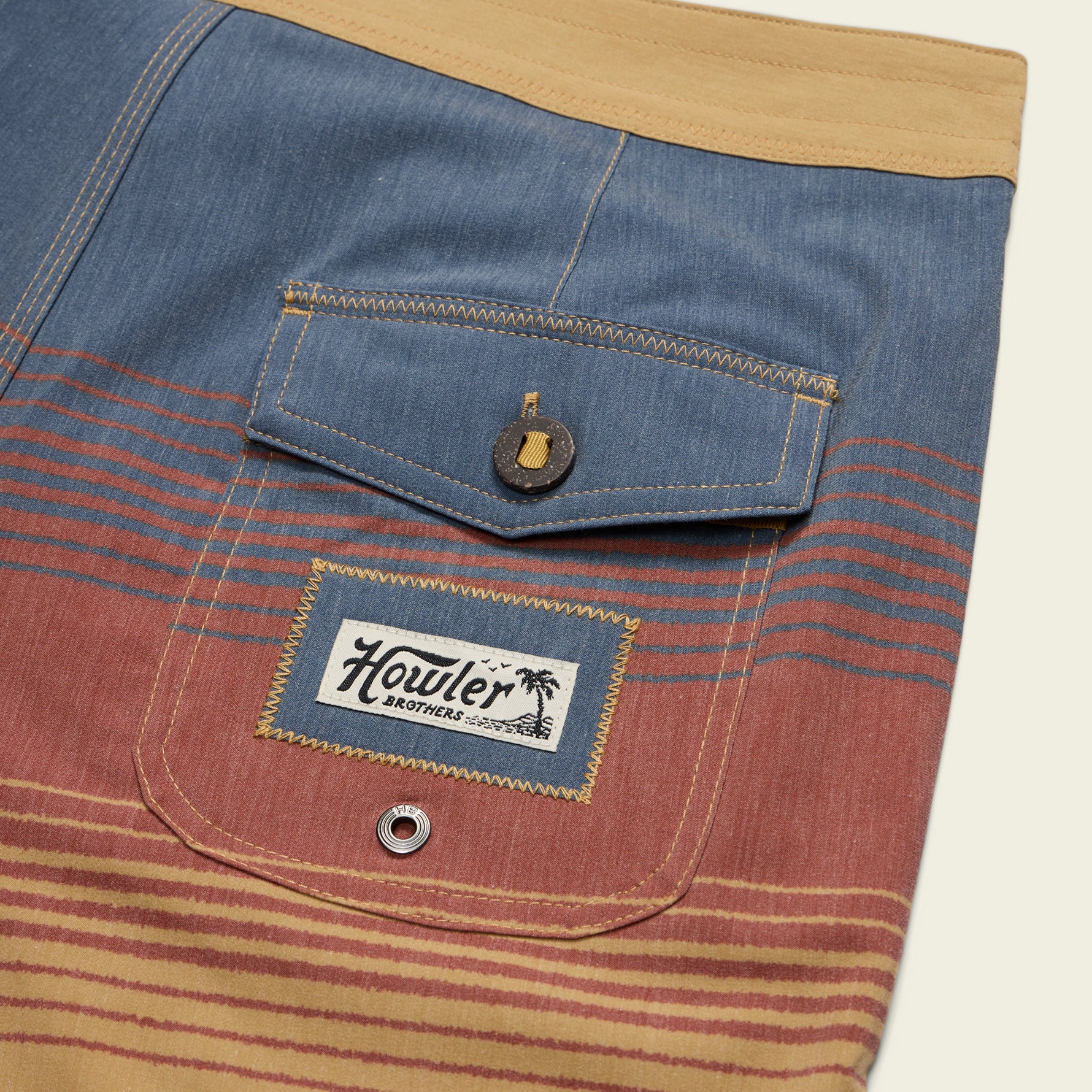 Bruja Boardshorts 18.5" - Meridians : Old Gold - Image 5