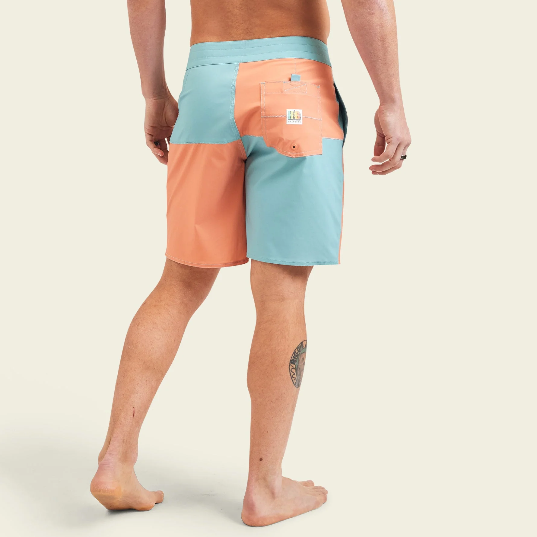 Buchannon Boardshorts 18" - HB Chargers : Aqua / Coral - Image 5