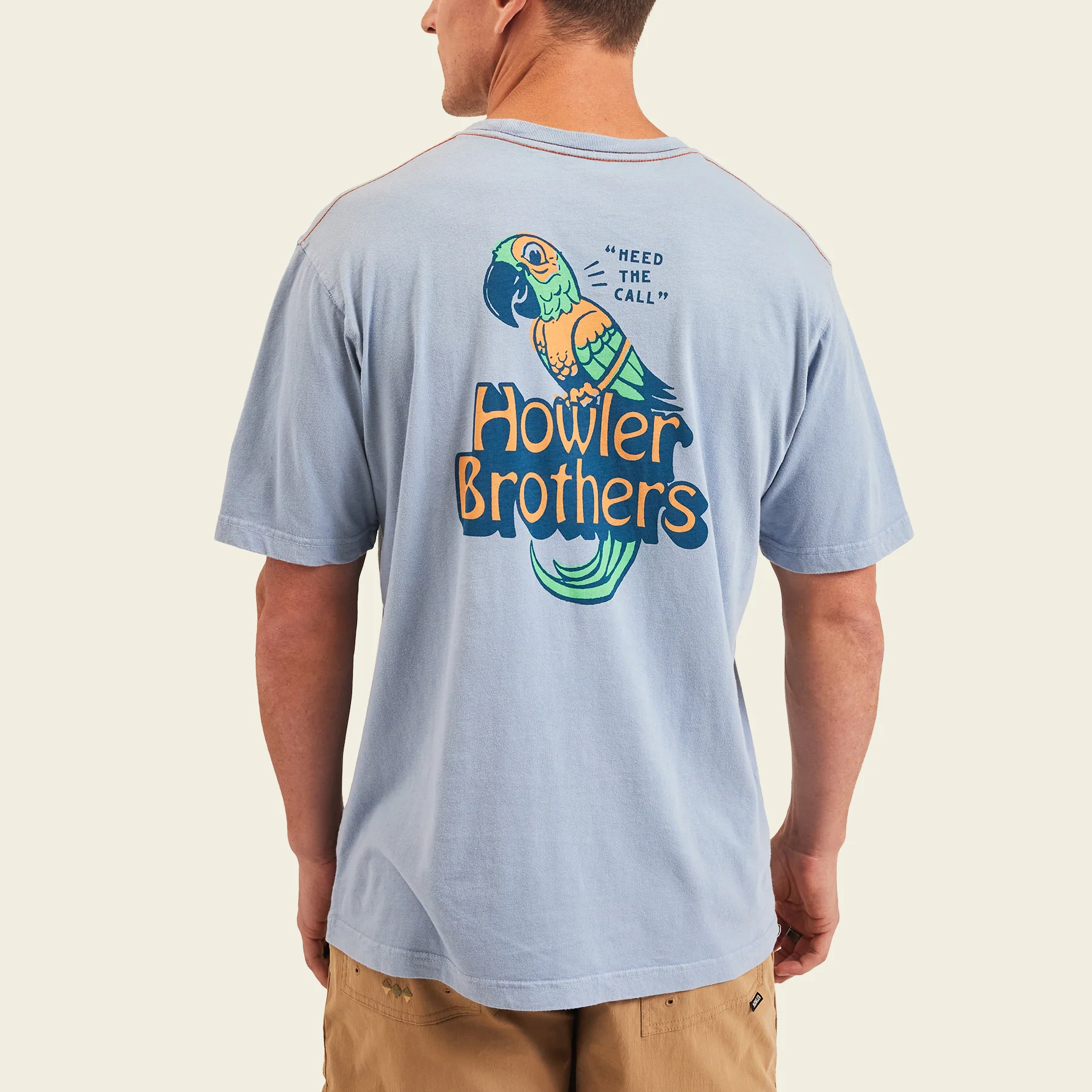 Chatty Bird Cotton T-Shirt - Dusty Blue - Image 4