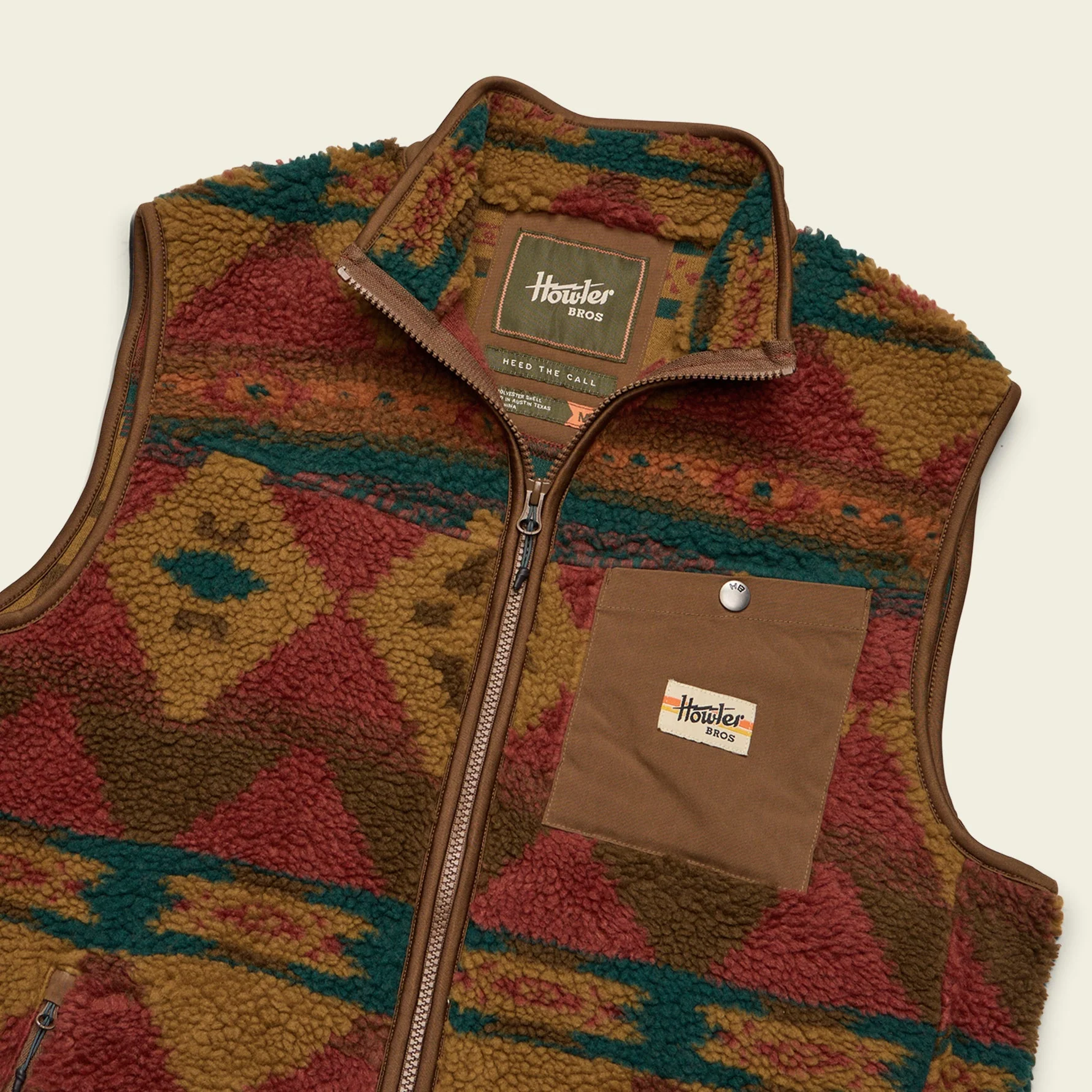 Chisos Fleece Vest - Mitla Motifs : Russet - Image 3