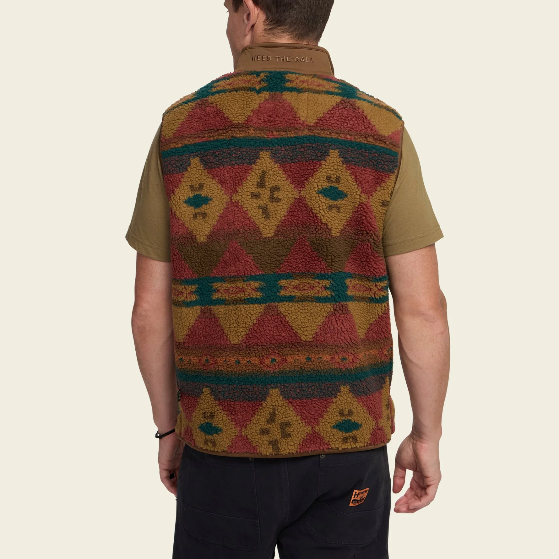 Chisos Fleece Vest - Mitla Motifs : Russet - Image 5