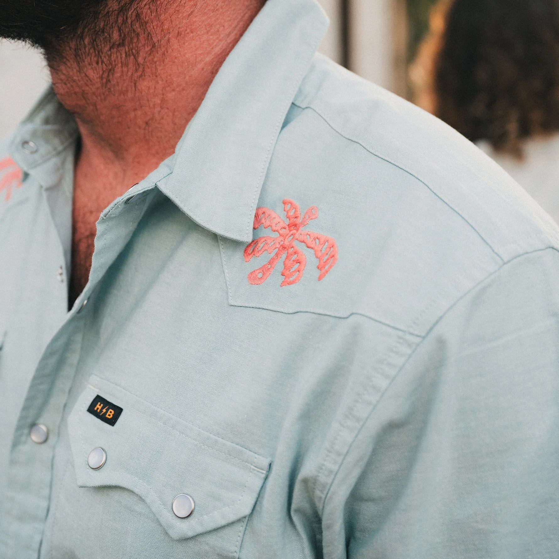 Crosscut Deluxe Shortsleeve Shirt - Fronds : Nile Blue - Image 2