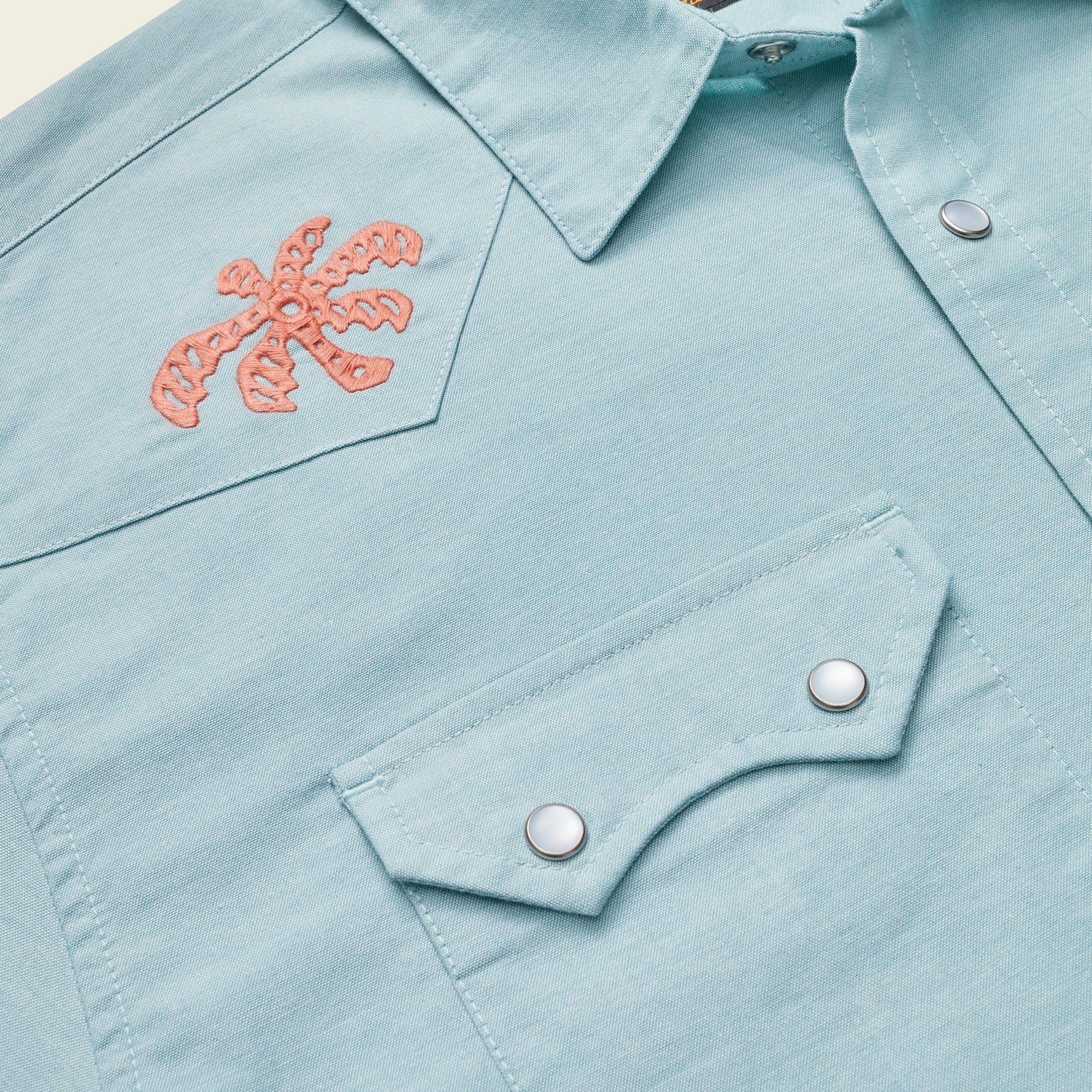 Crosscut Deluxe Shortsleeve Shirt - Fronds : Nile Blue - Image 3