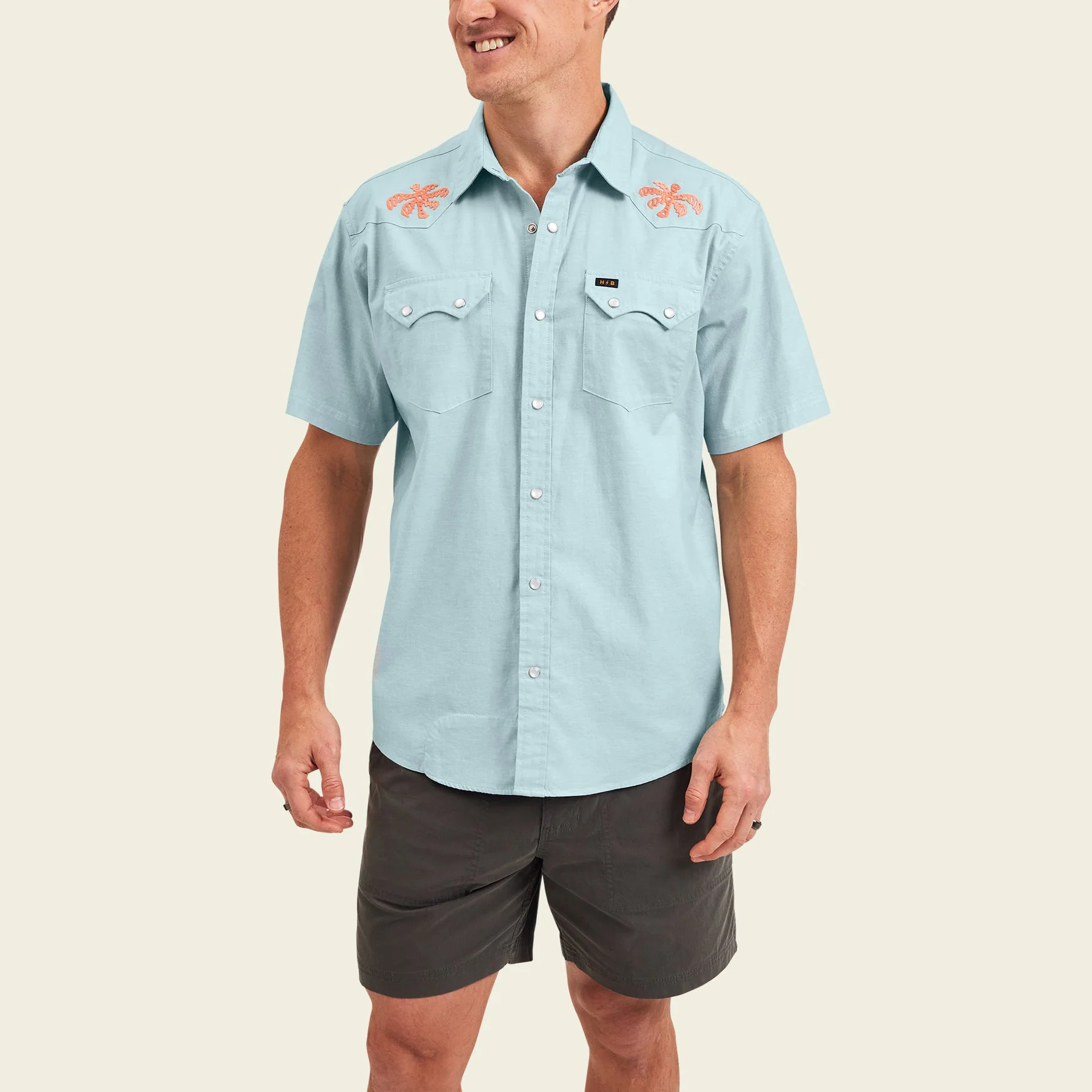 Crosscut Deluxe Shortsleeve Shirt - Fronds : Nile Blue - Image 4