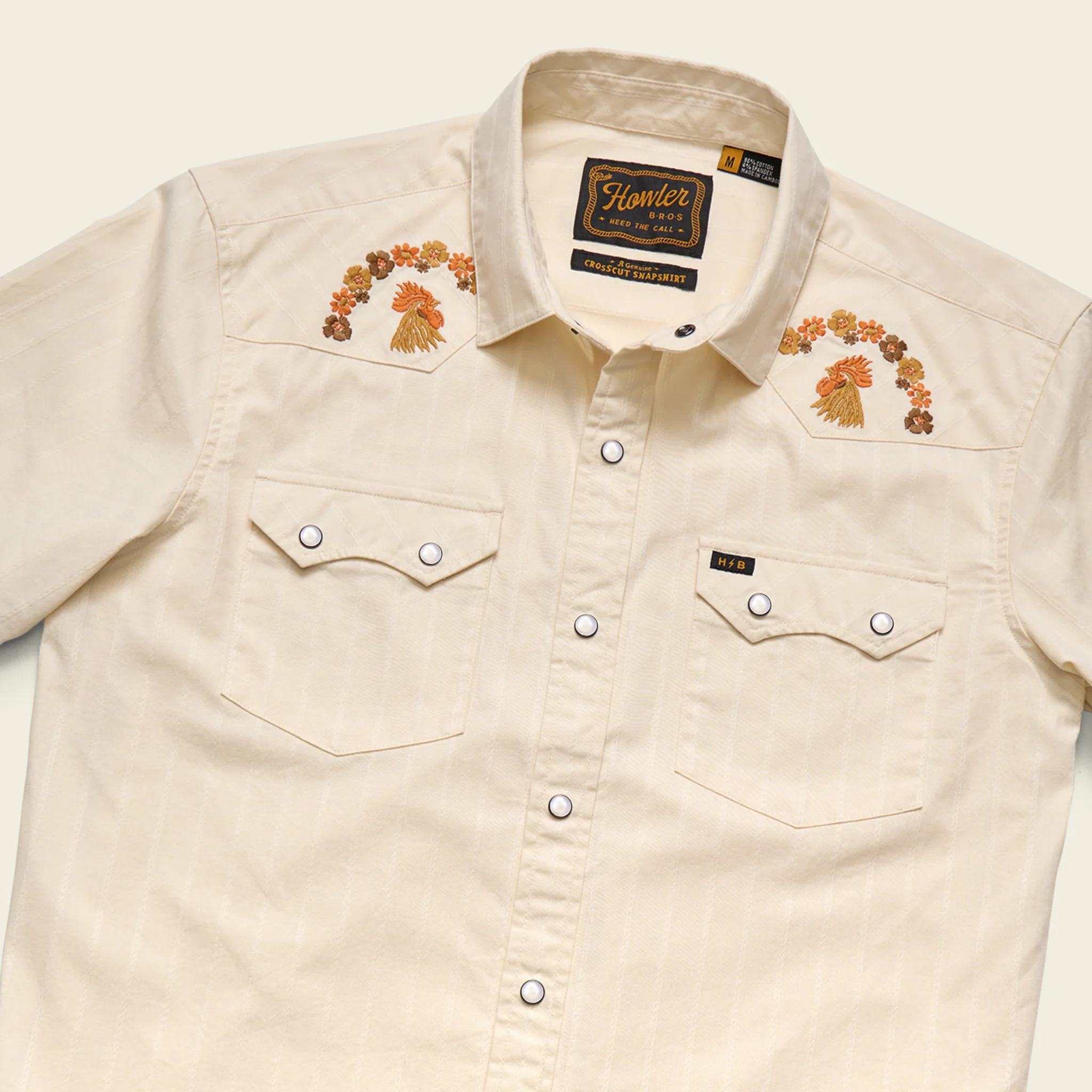 Crosscut Deluxe Shortsleeve Shirt - Fowl Play : Off White Dobby - Image 3