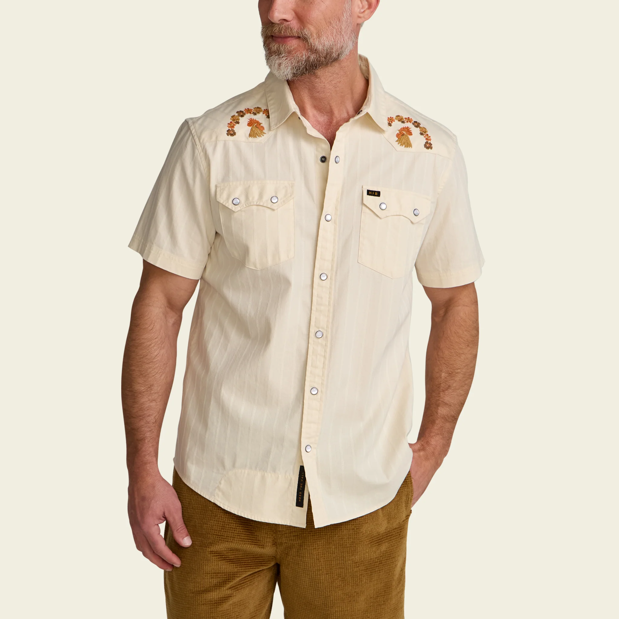 Crosscut Deluxe Shortsleeve Shirt - Fowl Play : Off White Dobby - Image 4