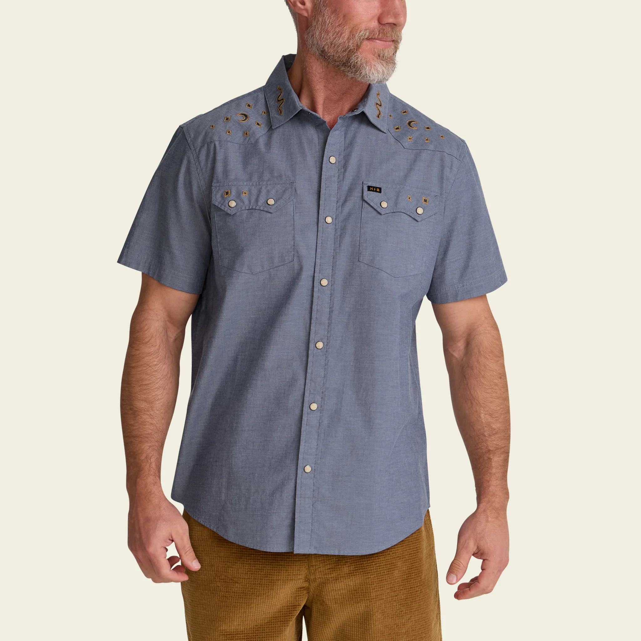 Crosscut Deluxe Shortsleeve Shirt - Noche de Paz : Indigo Chambray - Image 4