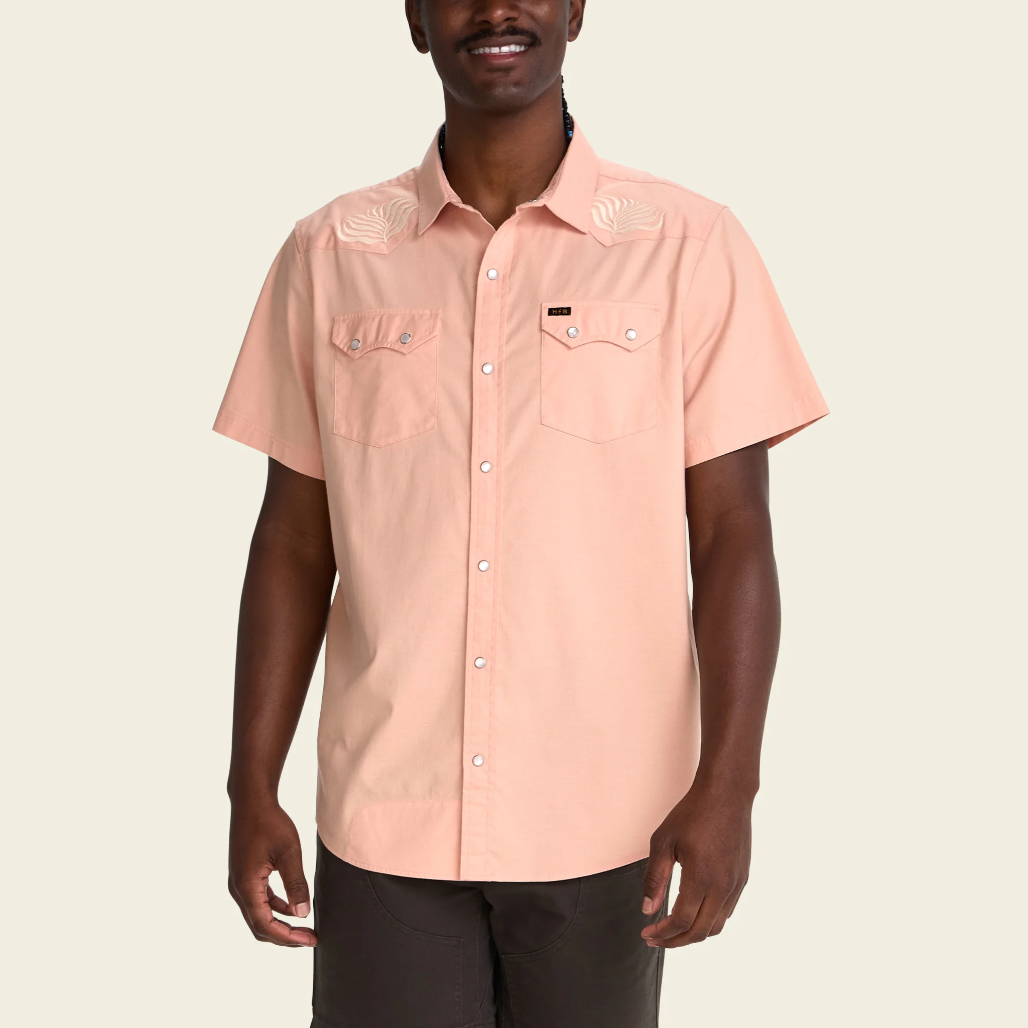 Crosscut Deluxe Shortsleeve Shirt - Seagrass : Coral Oxford - Image 4
