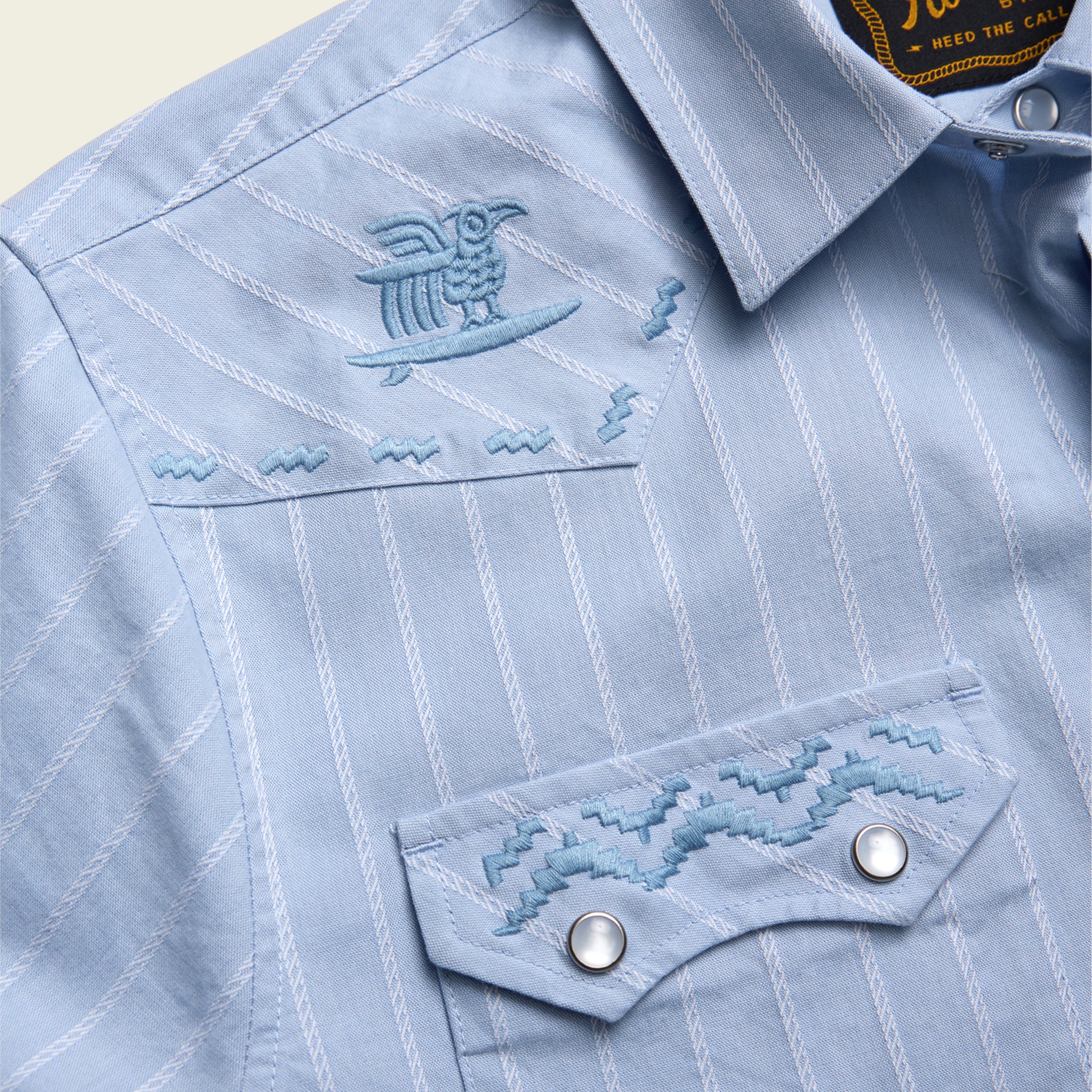 Crosscut Deluxe Shortsleeve Shirt - Surfbird : Sky Oxford Dobby - Image 5
