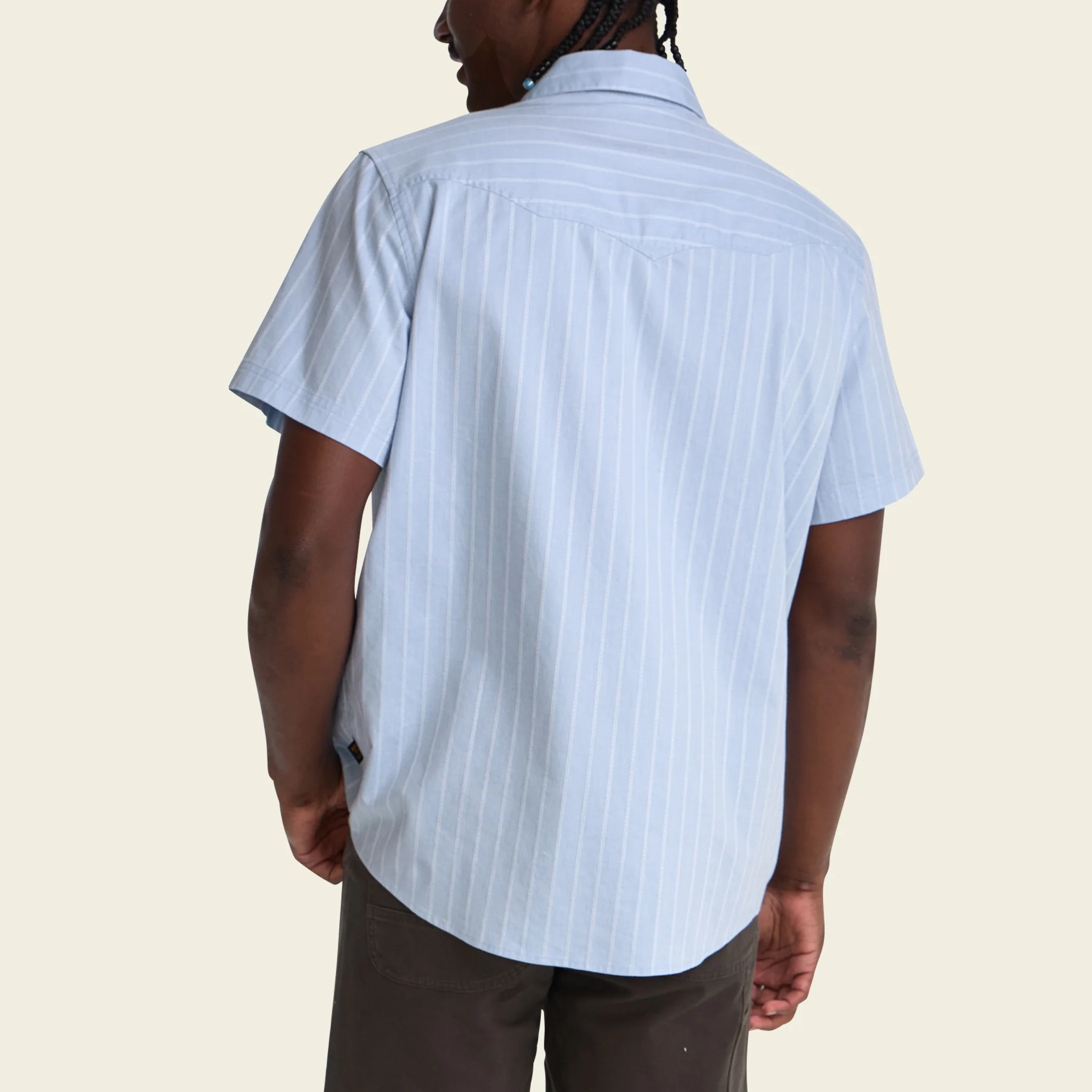 Crosscut Deluxe Shortsleeve Shirt - Surfbird : Sky Oxford Dobby - Image 6