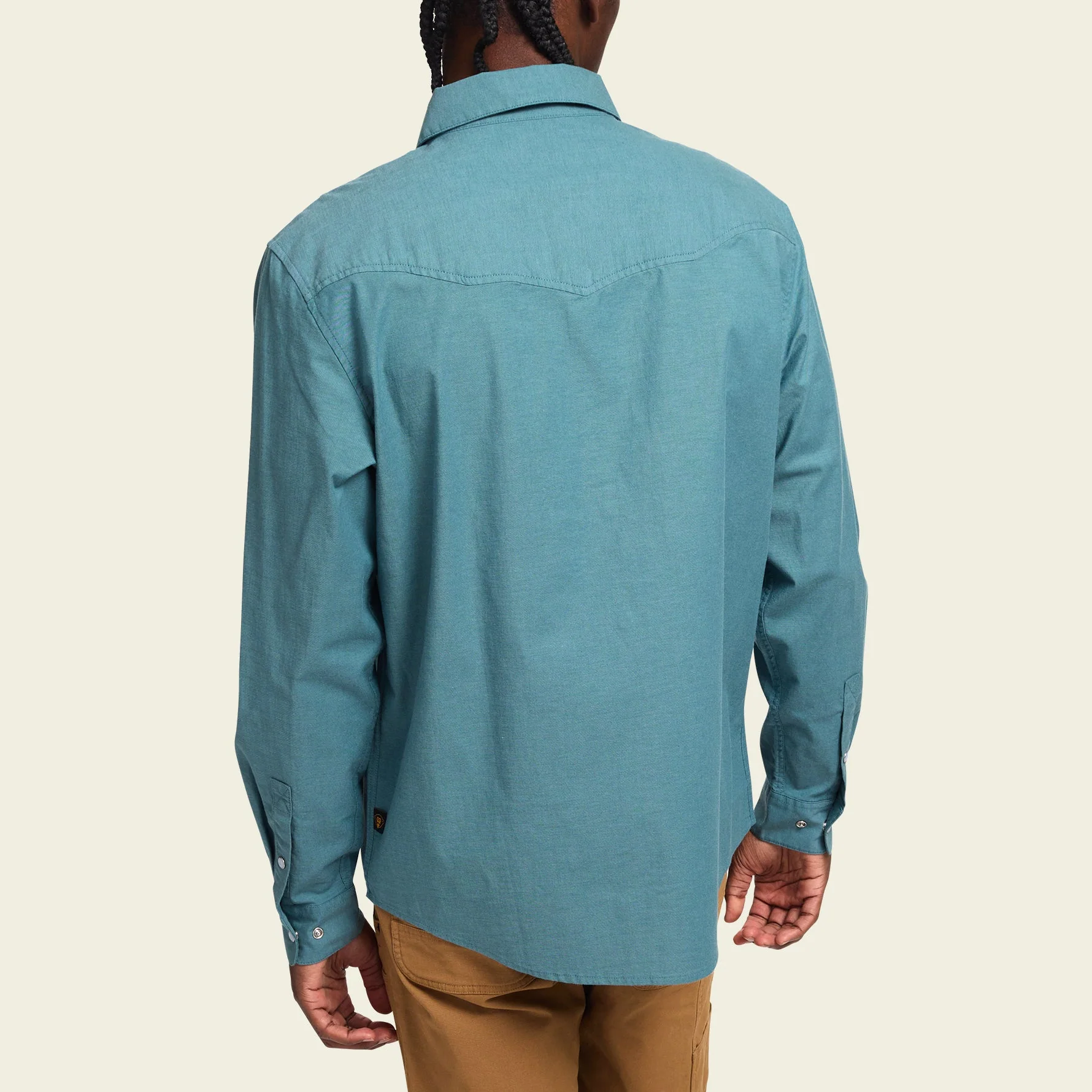 Crosscut Deluxe Snapshirt - Teal Oxford : Noche de Paz - Image 5