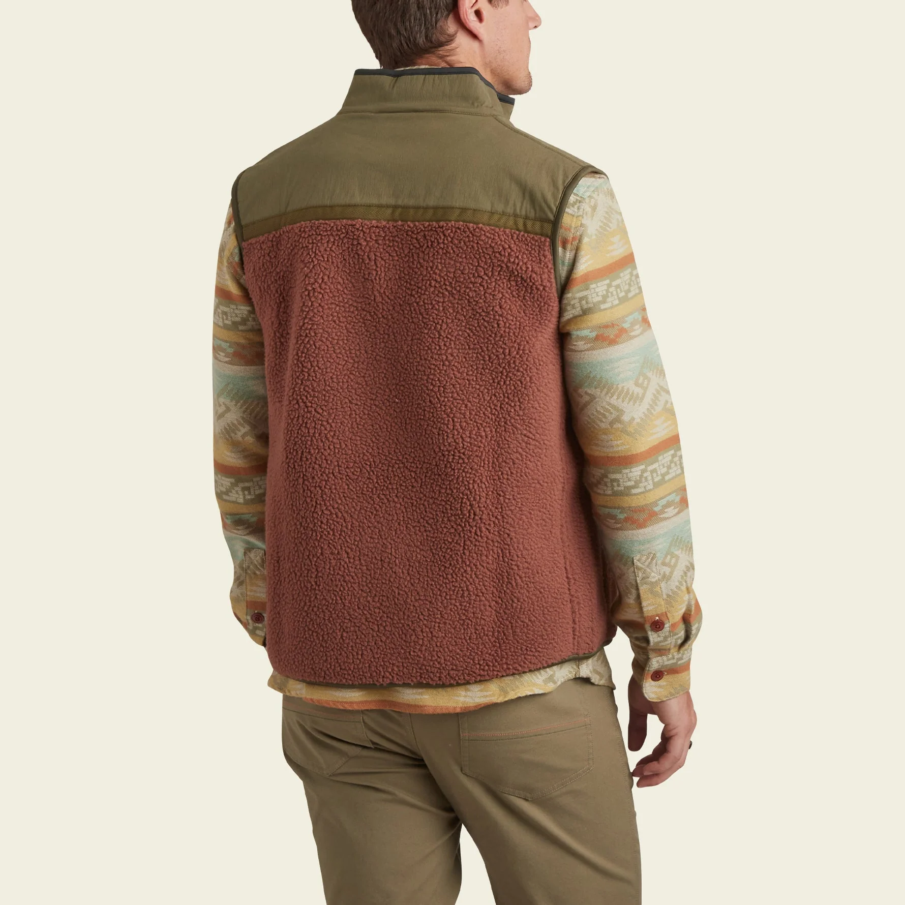 Crozet Fleece Vest - Cherrywood / Olivetree - Image 5