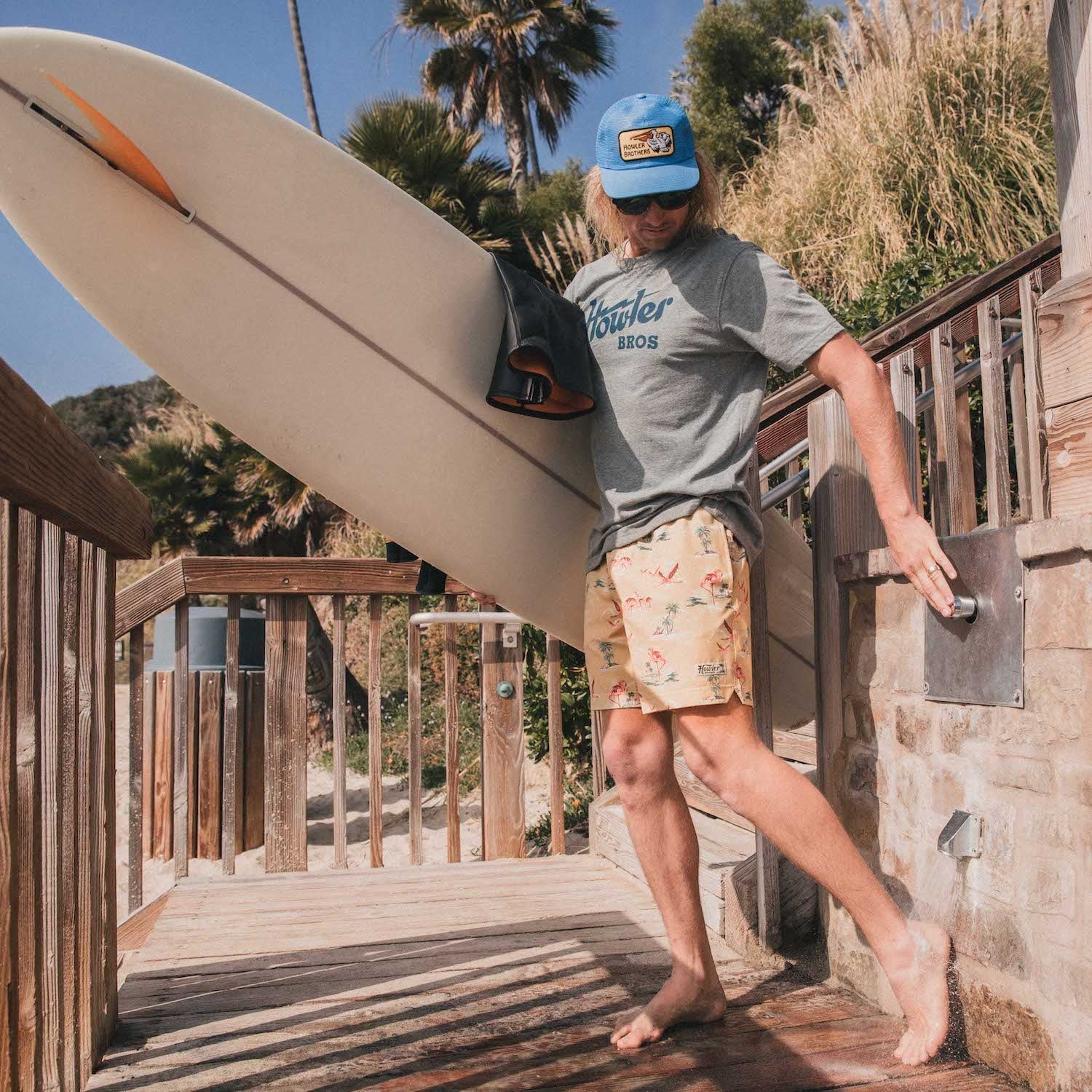 Deep Set Boardshorts 17" - Flamingos - Image 2