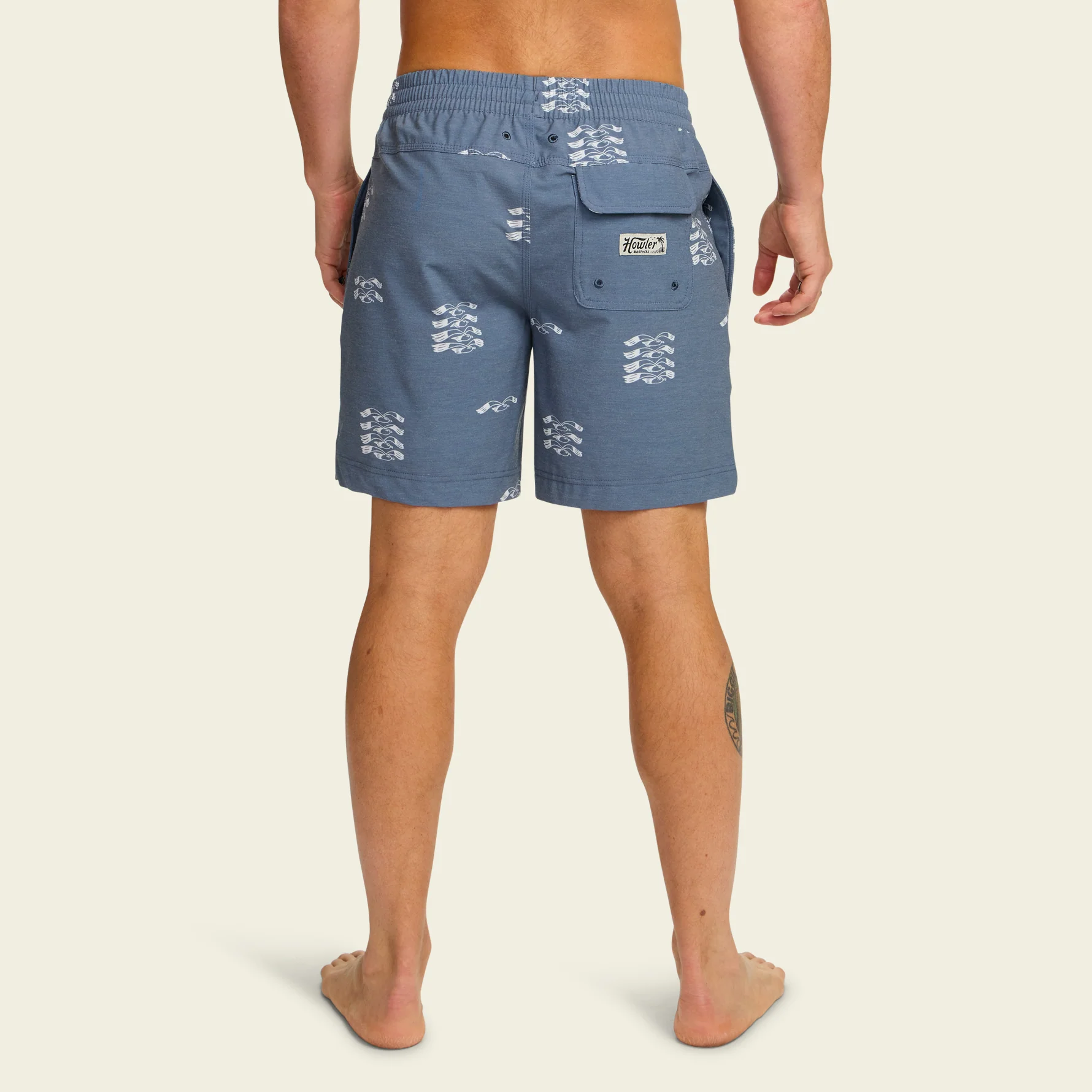 Deep Set Boardshorts 17" - Flocka Seagulls : Key Largo - Image 4