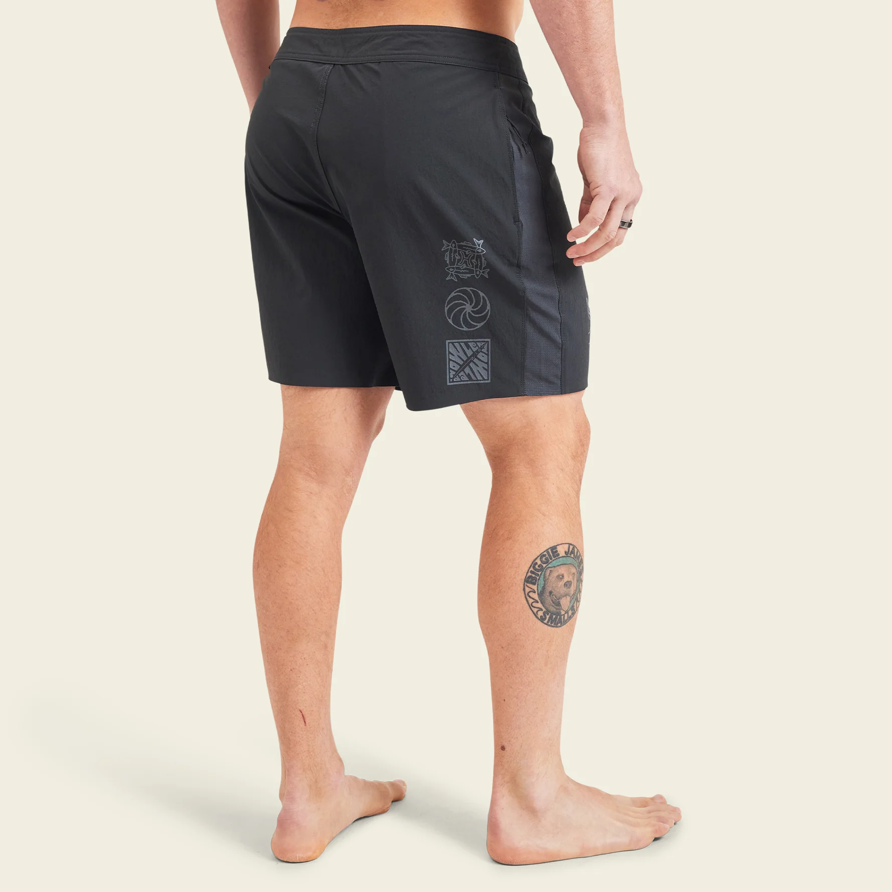 Del Este Performance Boardshorts 17" - Fortune Teller : Antique Black - Image 5