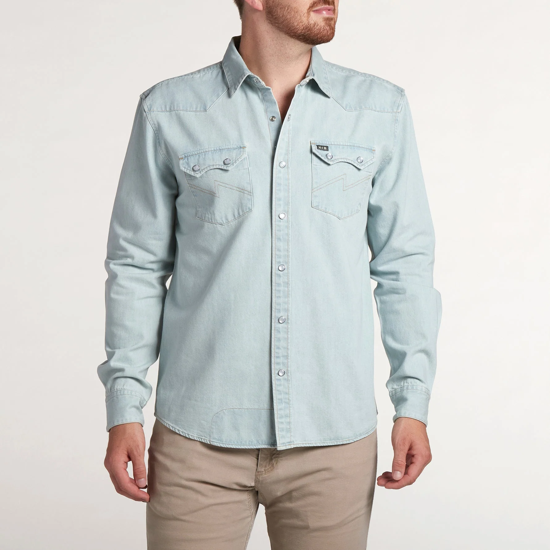 Dust Up Denim Snapshirt - Garth Light Wash - Image 3