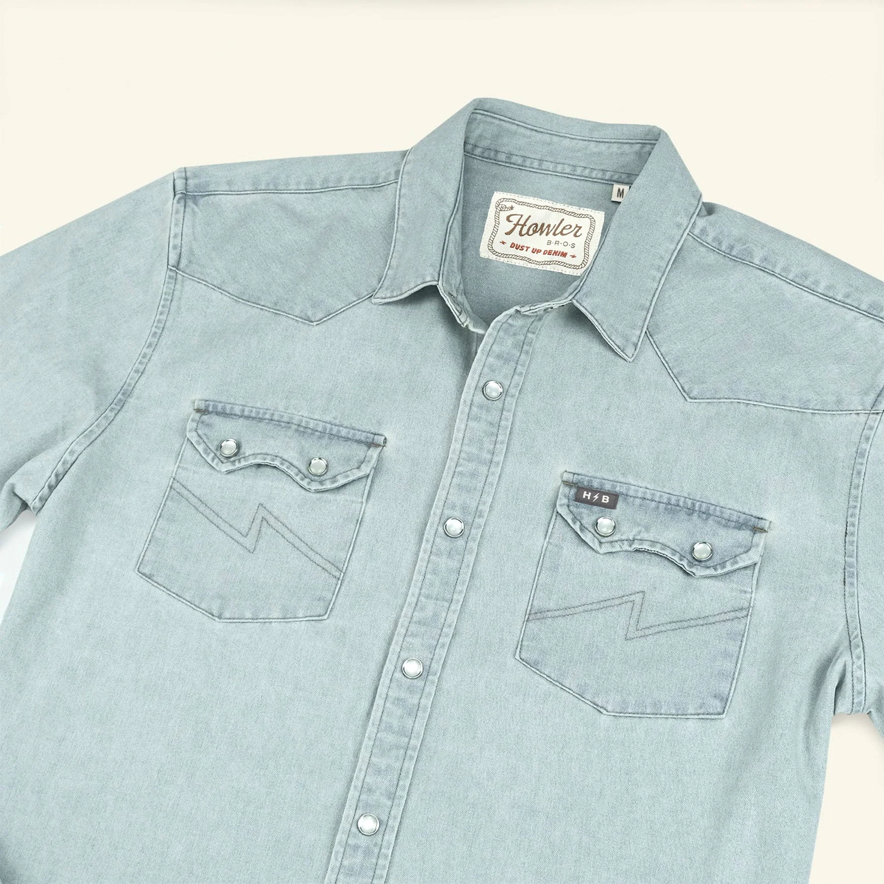 Dust Up Denim Snapshirt - Garth Light Wash - Image 5
