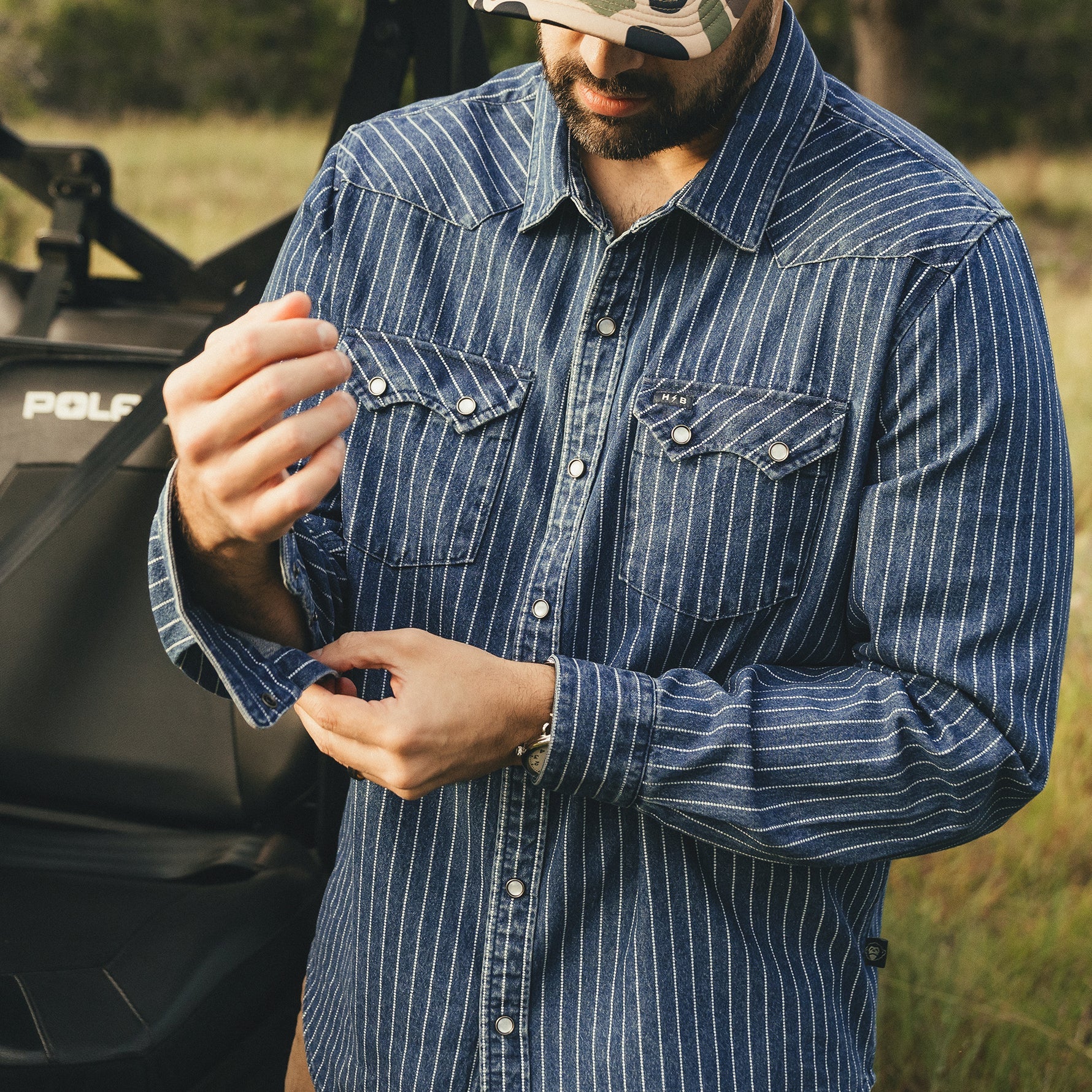 Dust Up Denim Snapshirt - Merle Stripe - Image 2