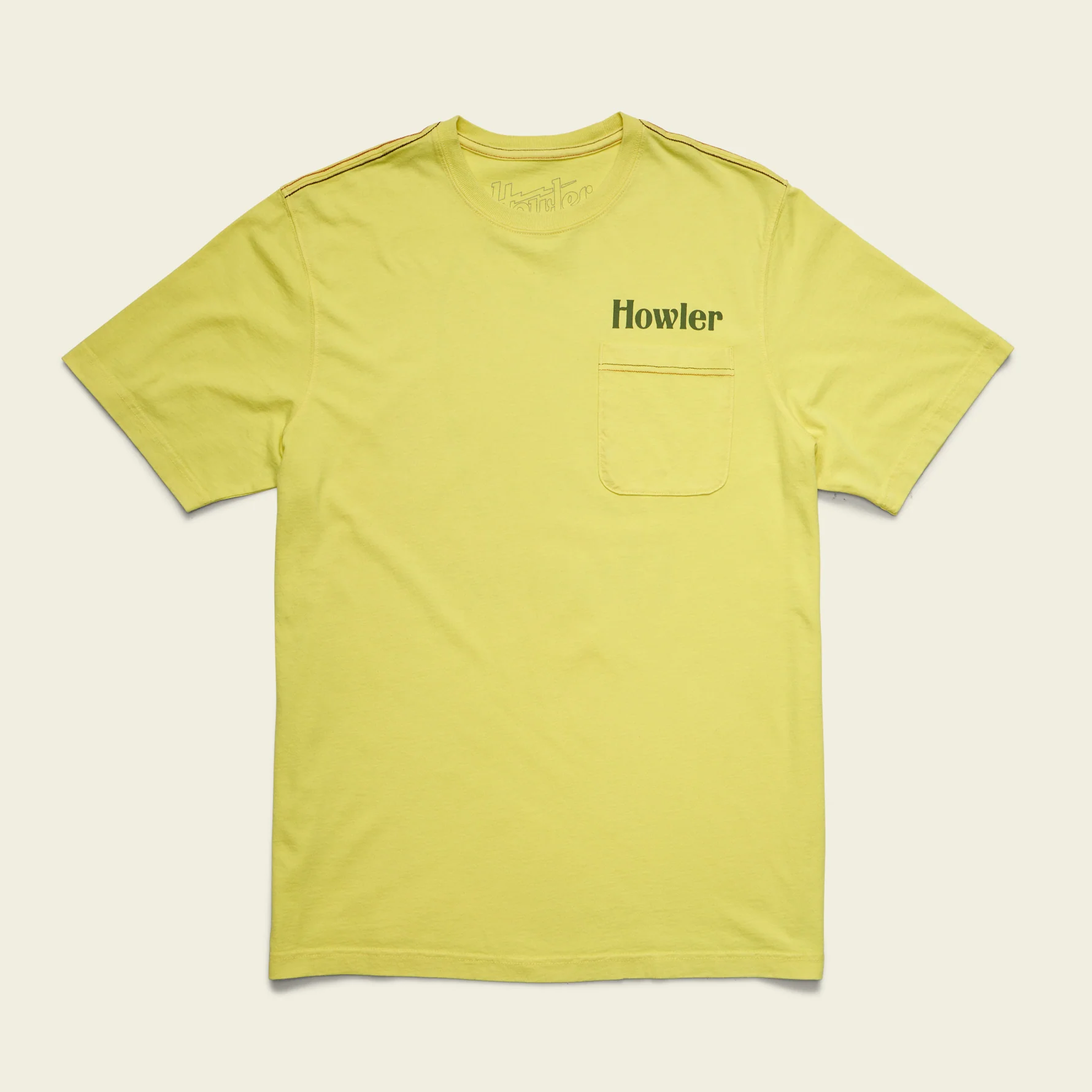 El Monito Cotton Pocket T-Shirt - Chartreuse - Image 3