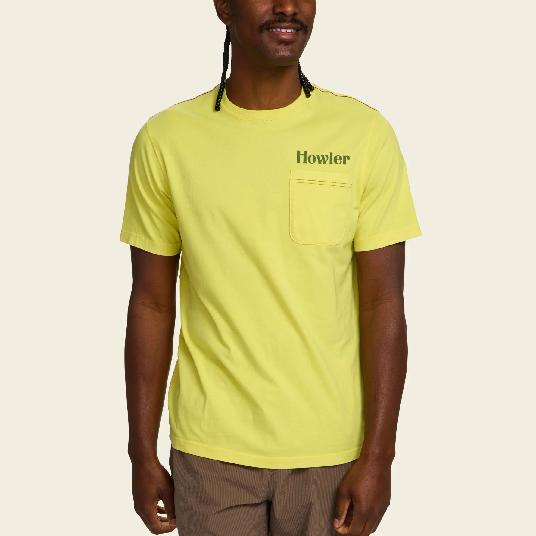 El Monito Cotton Pocket T-Shirt - Chartreuse - Image 4