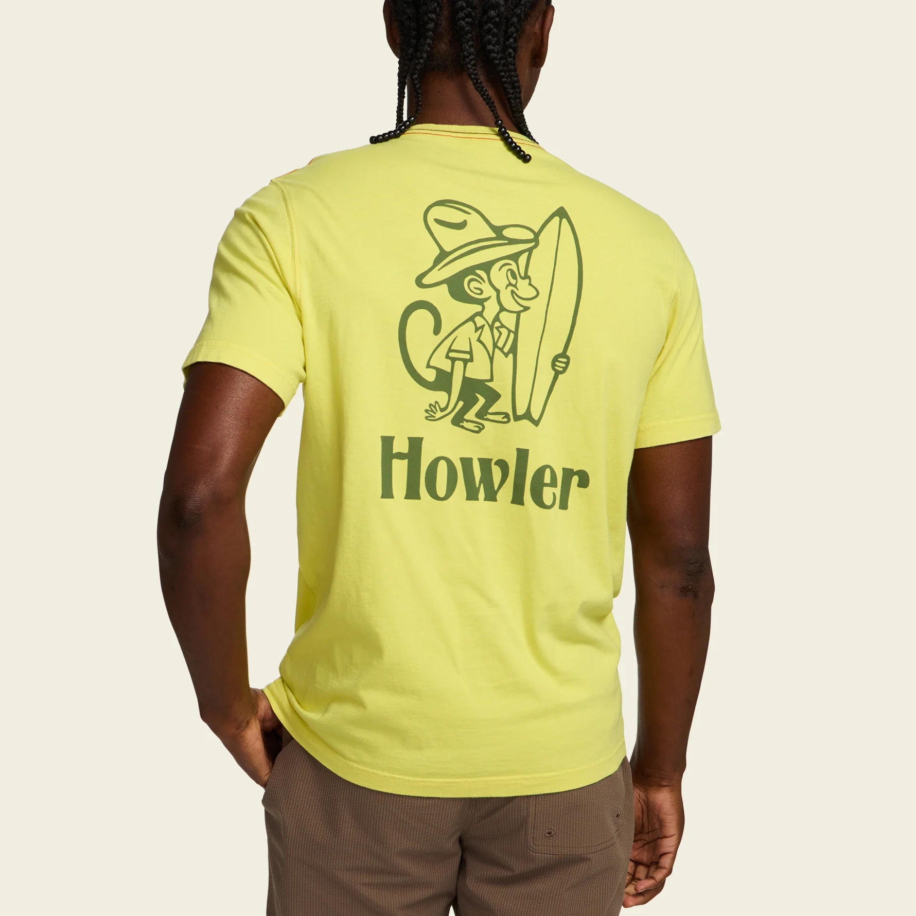El Monito Cotton Pocket T-Shirt - Chartreuse - Image 5
