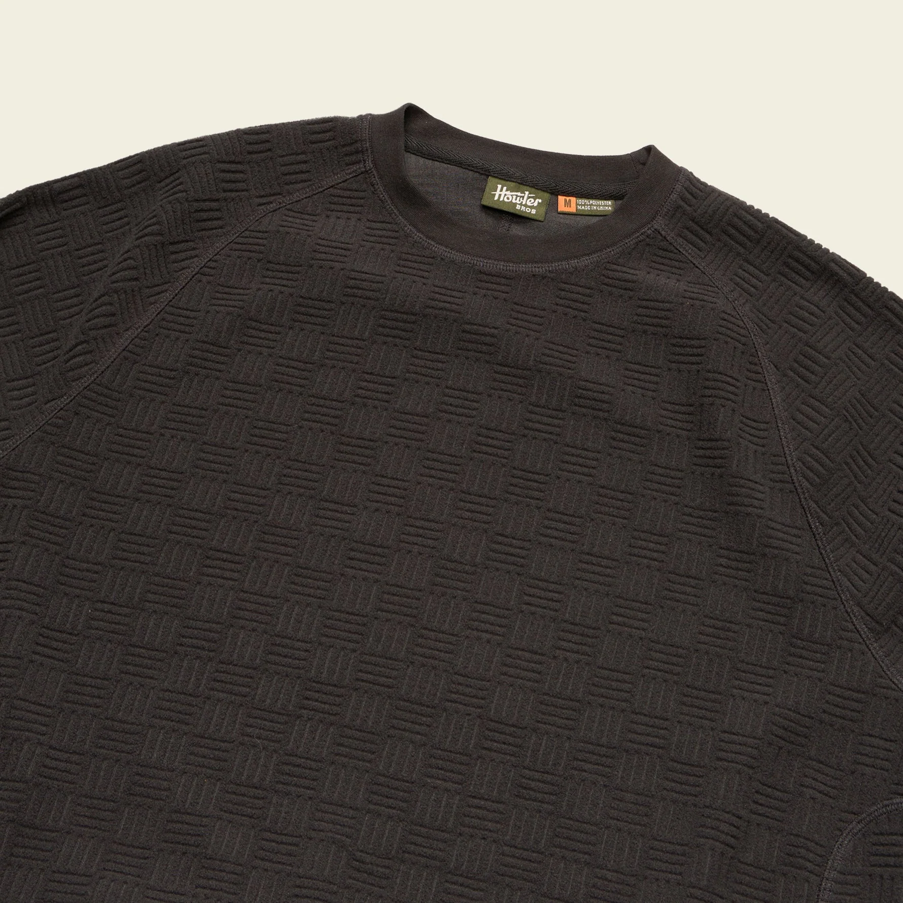 Eleos Fleece Crewneck - Grids : Antique Black - Image 3
