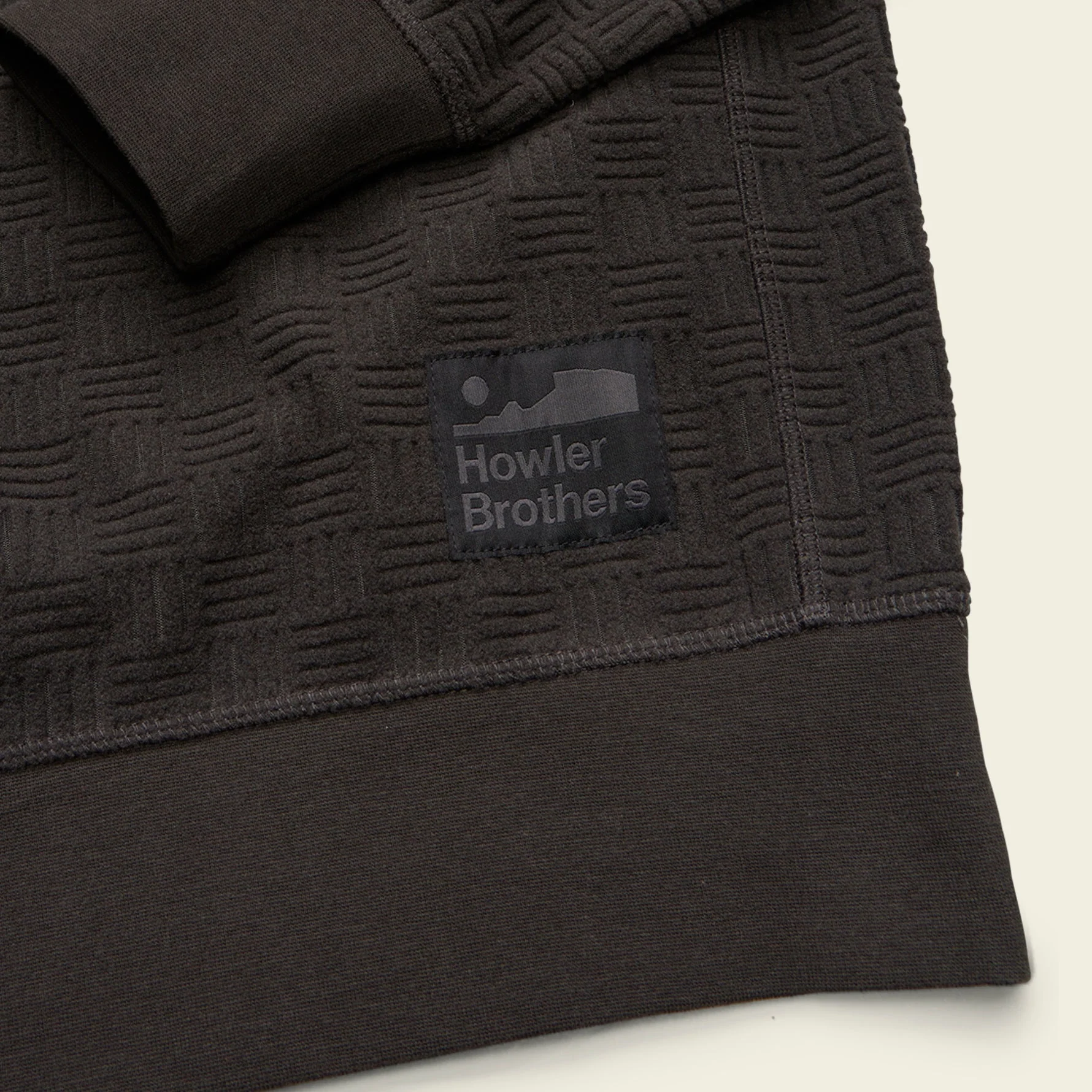 Eleos Fleece Crewneck - Grids : Antique Black - Image 6