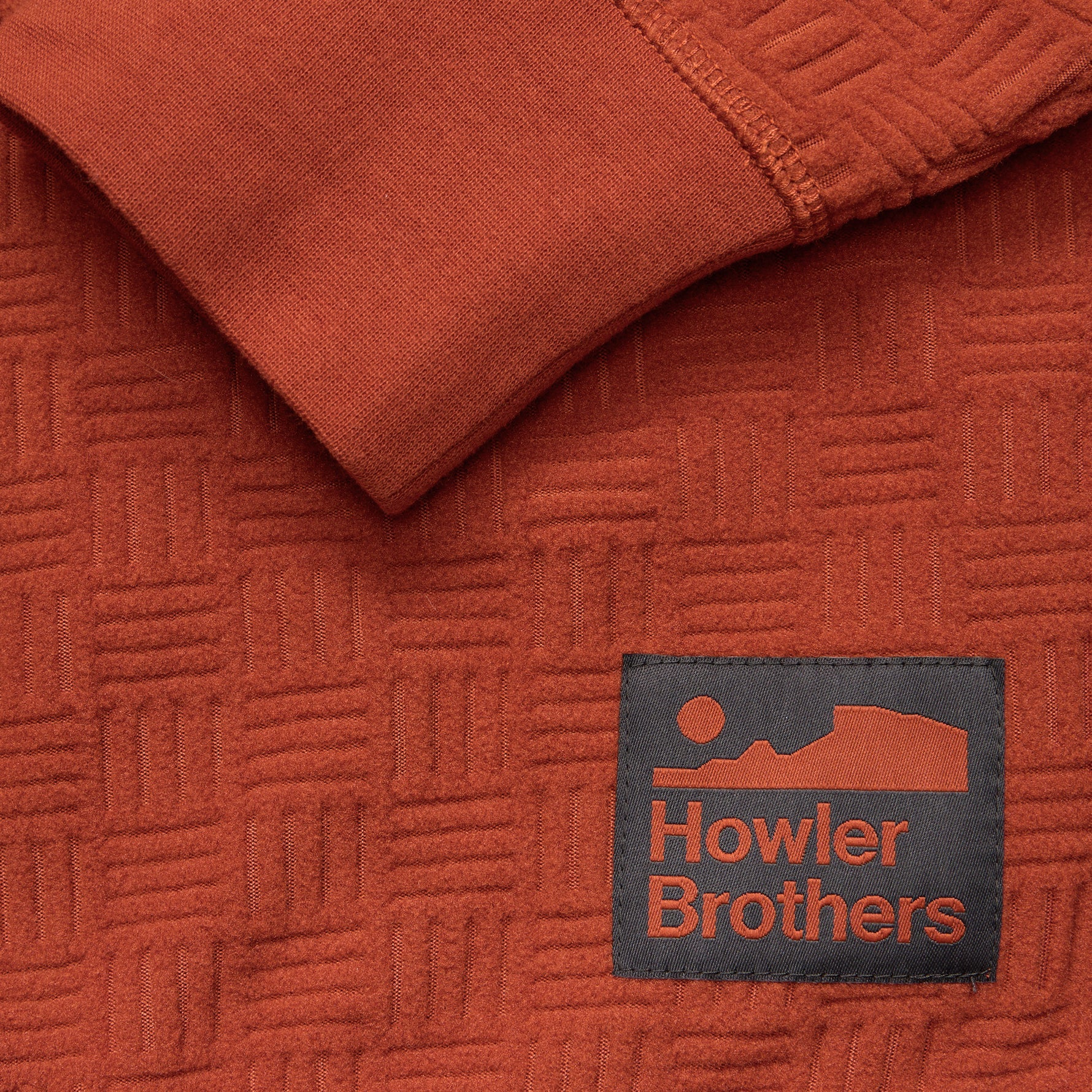 Eleos Fleece Crewneck - Grids : Terracotta - Image 5