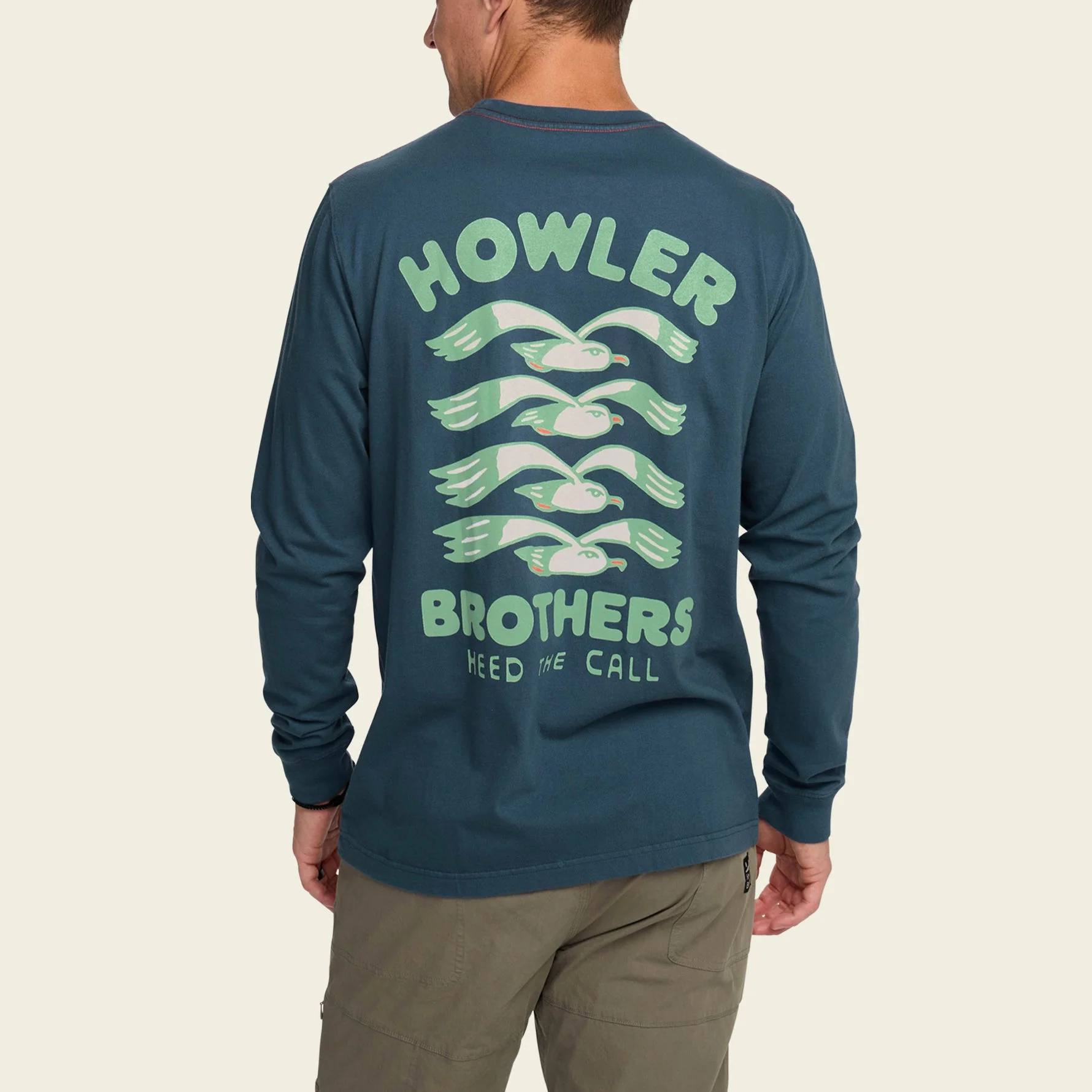 Flocka Seagulls Longsleeve Cotton T-Shirt - Key Largo - Image 5