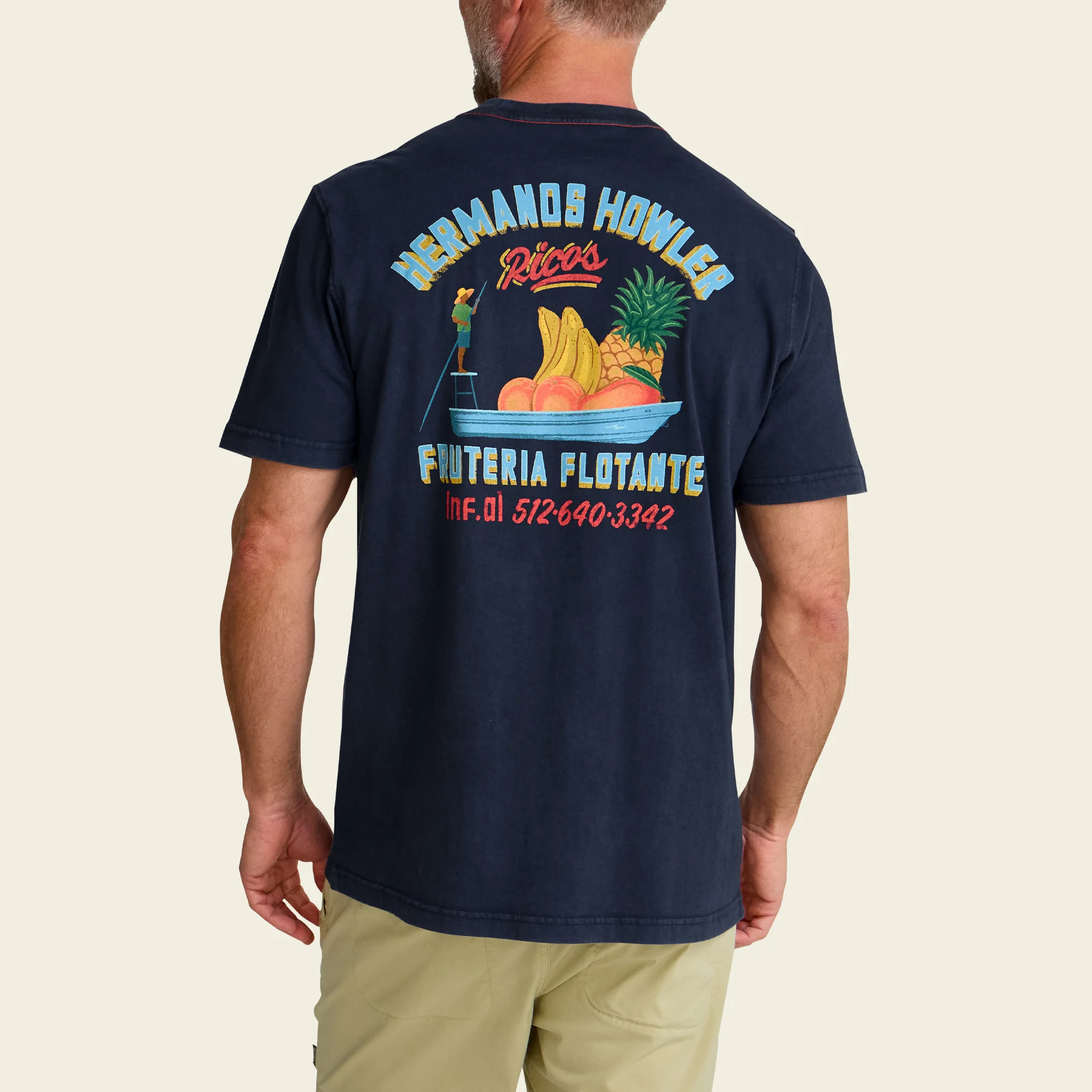 Frutería Flotante Cotton Pocket T-Shirt - Navy - Image 6