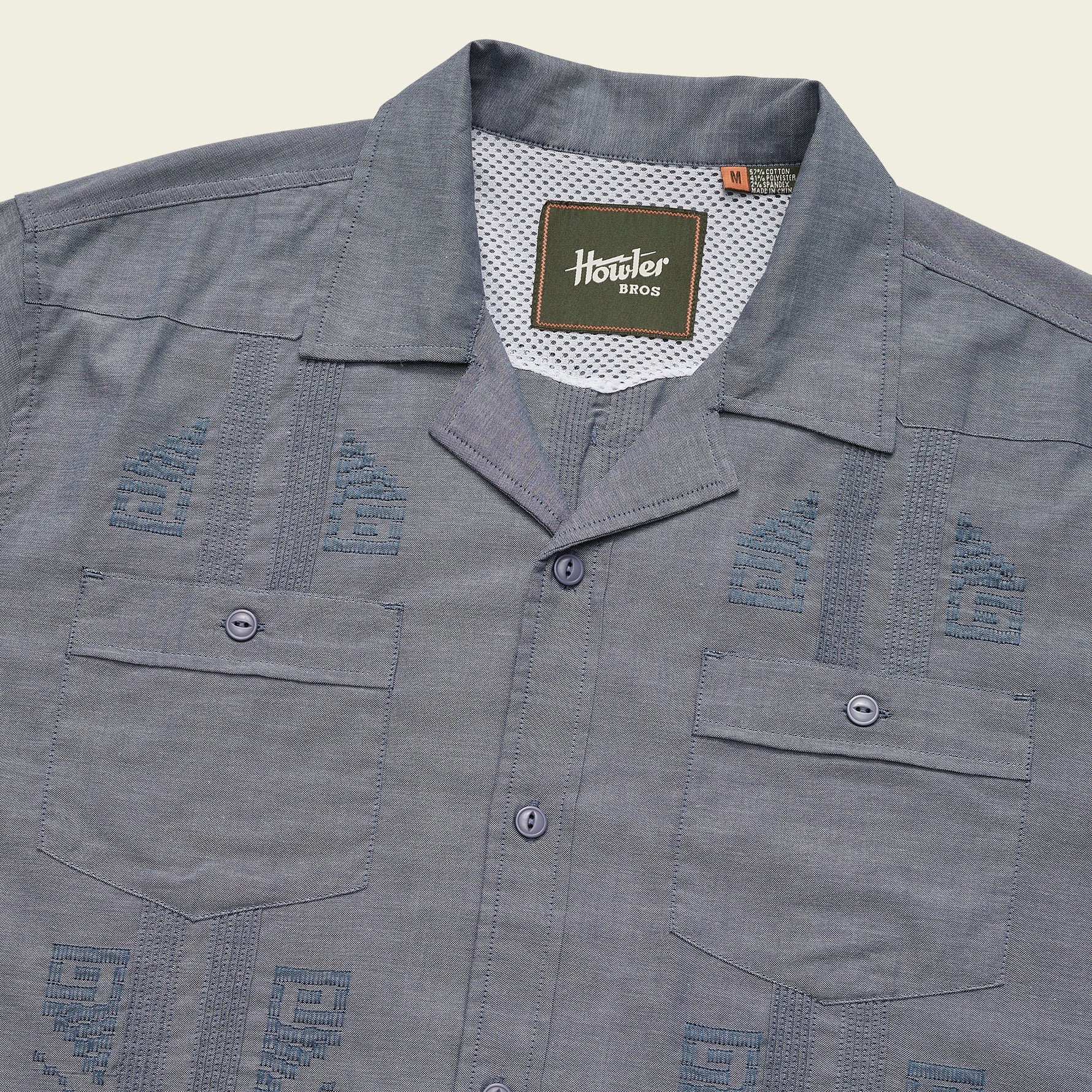 Guayabera Shirt - Indigo Blue Oxford - Image 6