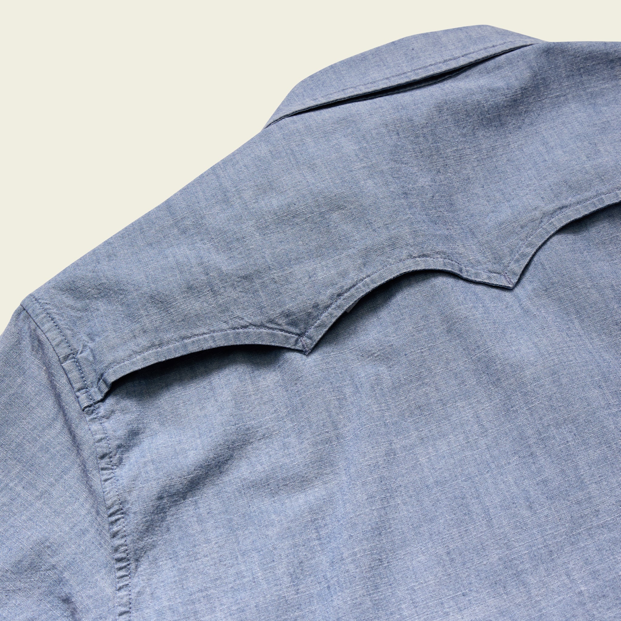 Guayabera Shirt - Pictographs : Washed Indigo Chambray - Image 6