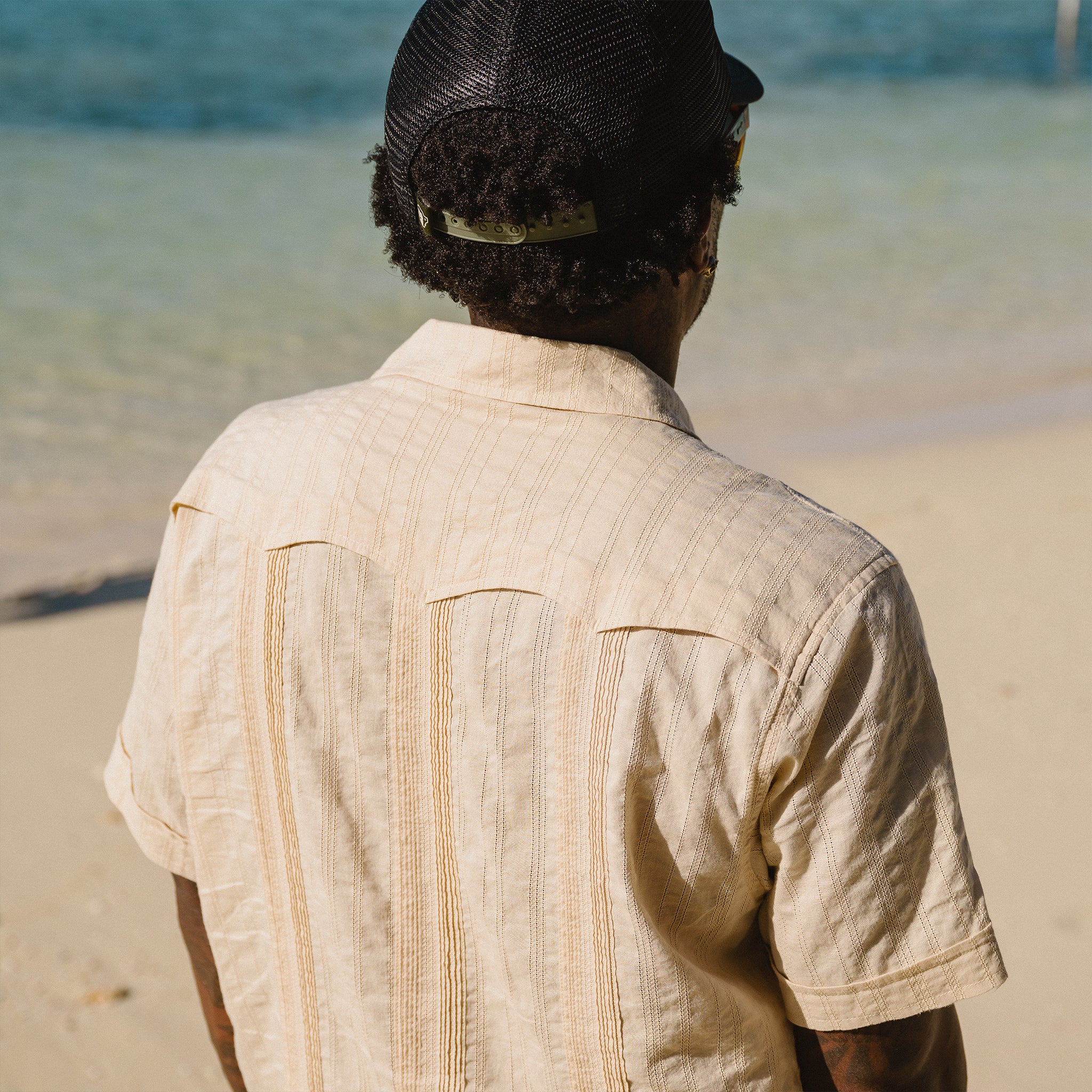 Guayabera Shirt - Temple Tracks : Oatmeal - Image 8