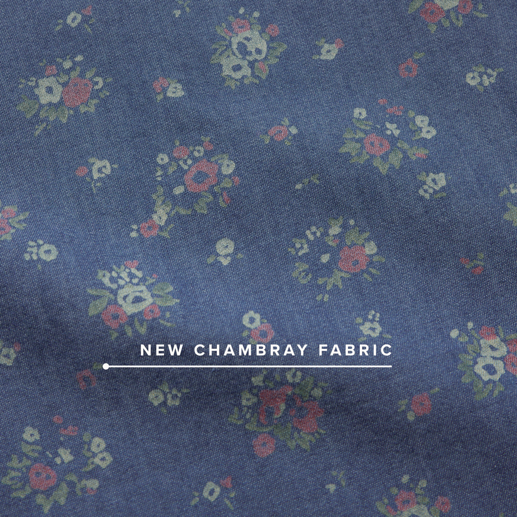 H Bar B Snapshirt - Bouquets : Washed Indigo - Image 3