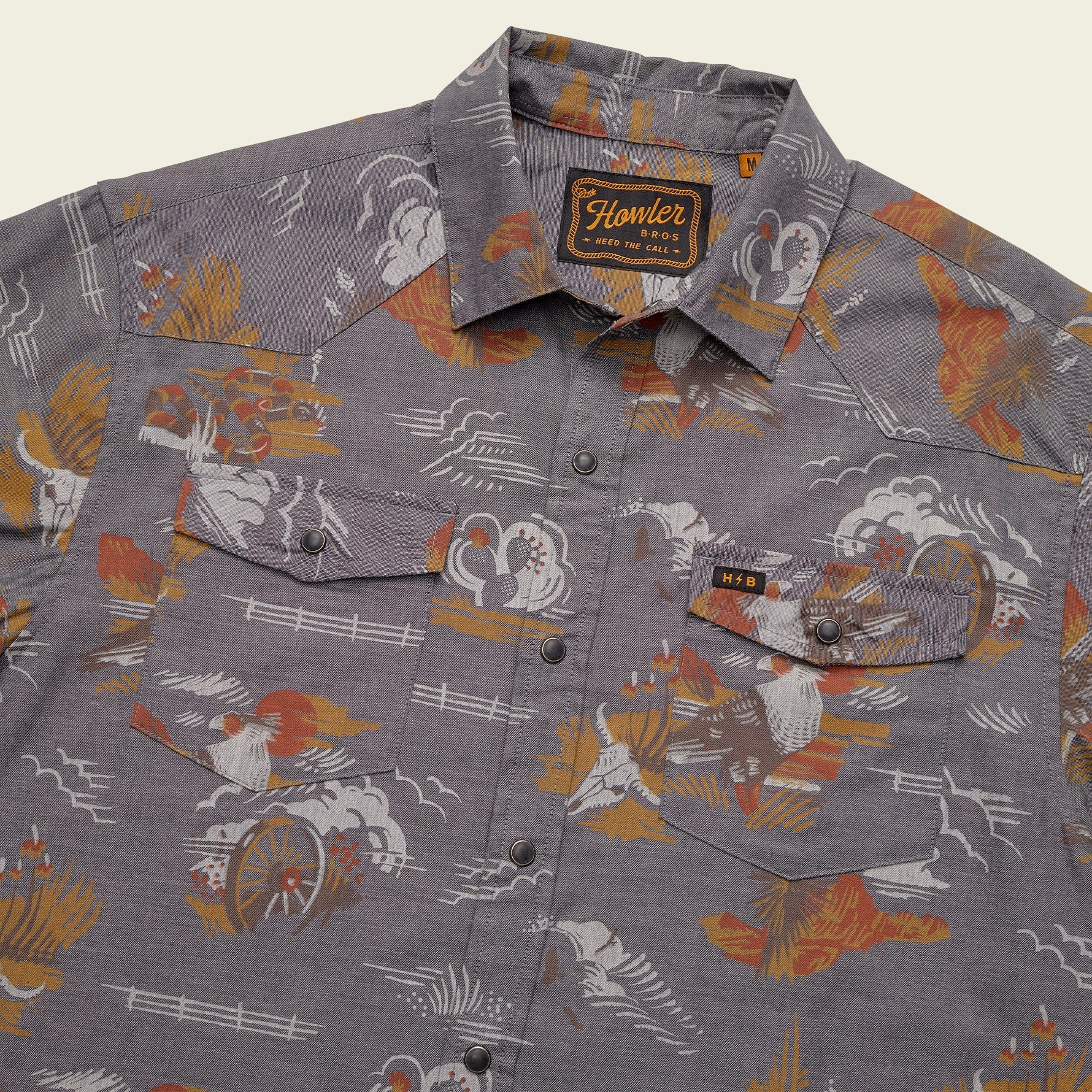 H Bar B Snapshirt - Caracara Country : Charcoal Oxford - Image 5