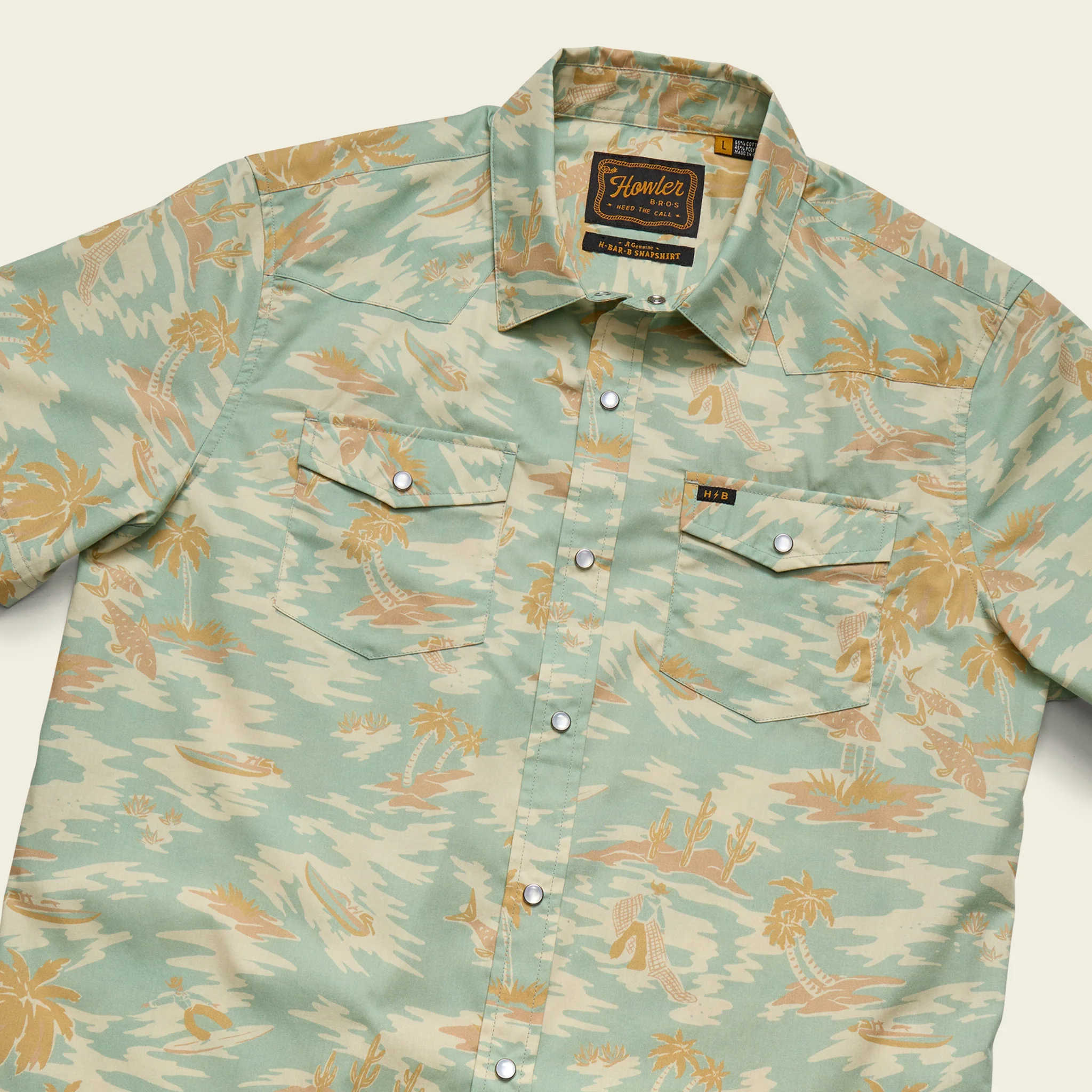 H Bar B Snapshirt - Dreamland : Seafoam - Image 3