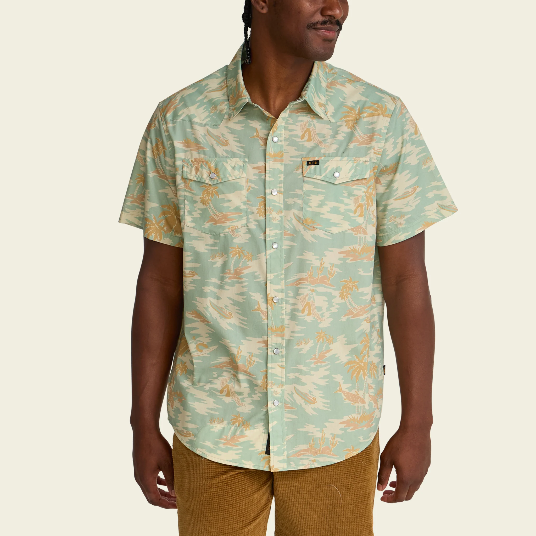 H Bar B Snapshirt - Dreamland : Seafoam - Image 4