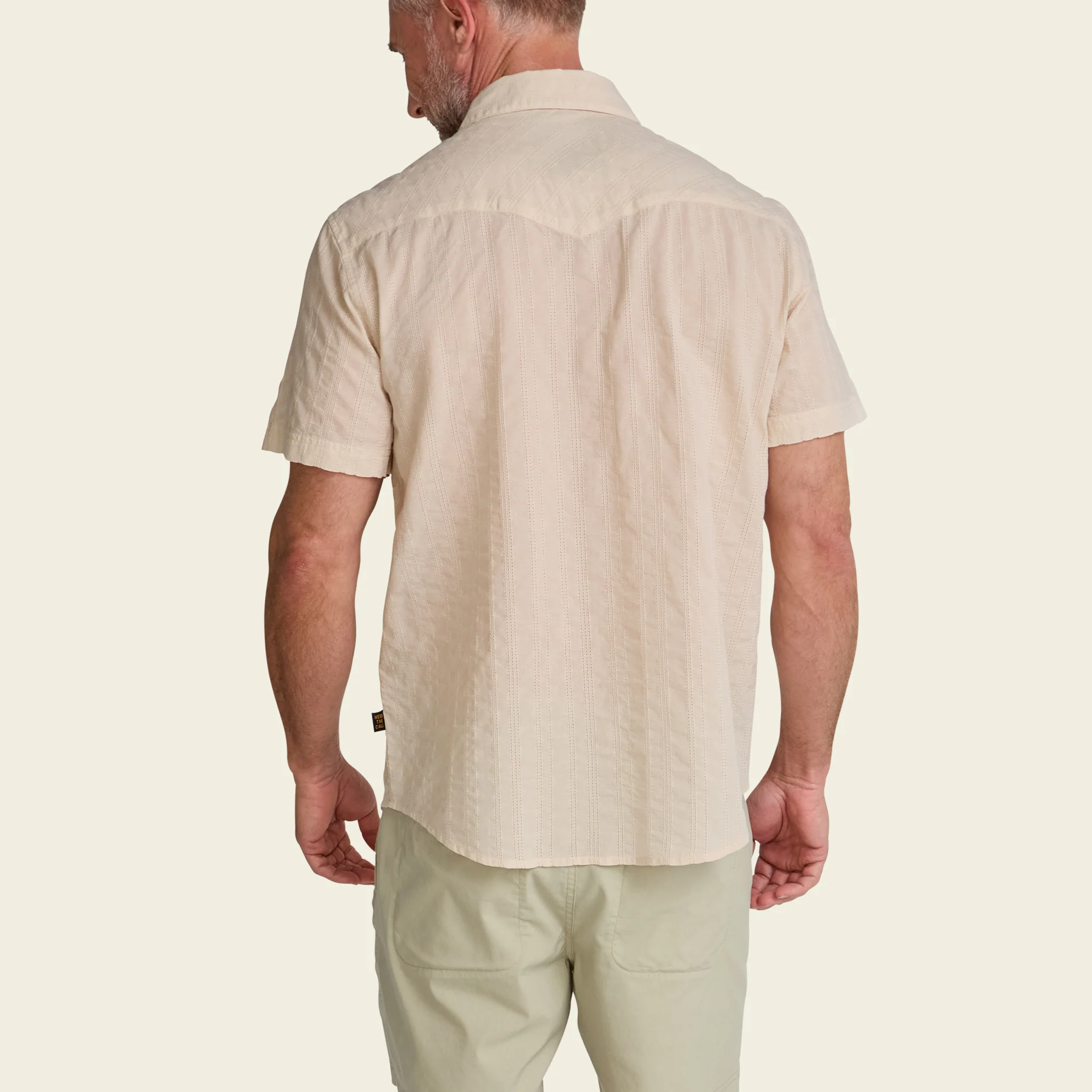 H Bar B Snapshirt - Eyelet Stripe : Off White - Image 7