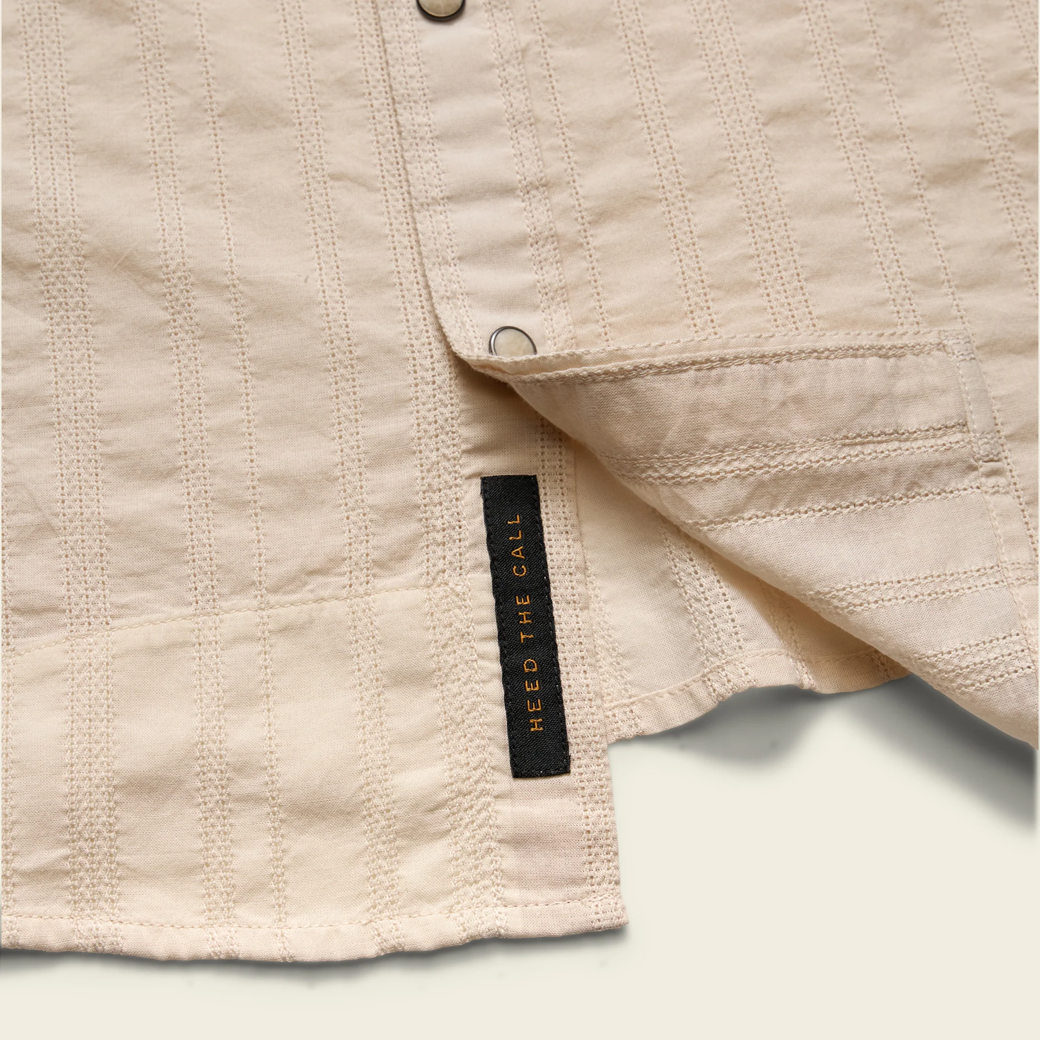 H Bar B Snapshirt - Eyelet Stripe : Off White - Image 8