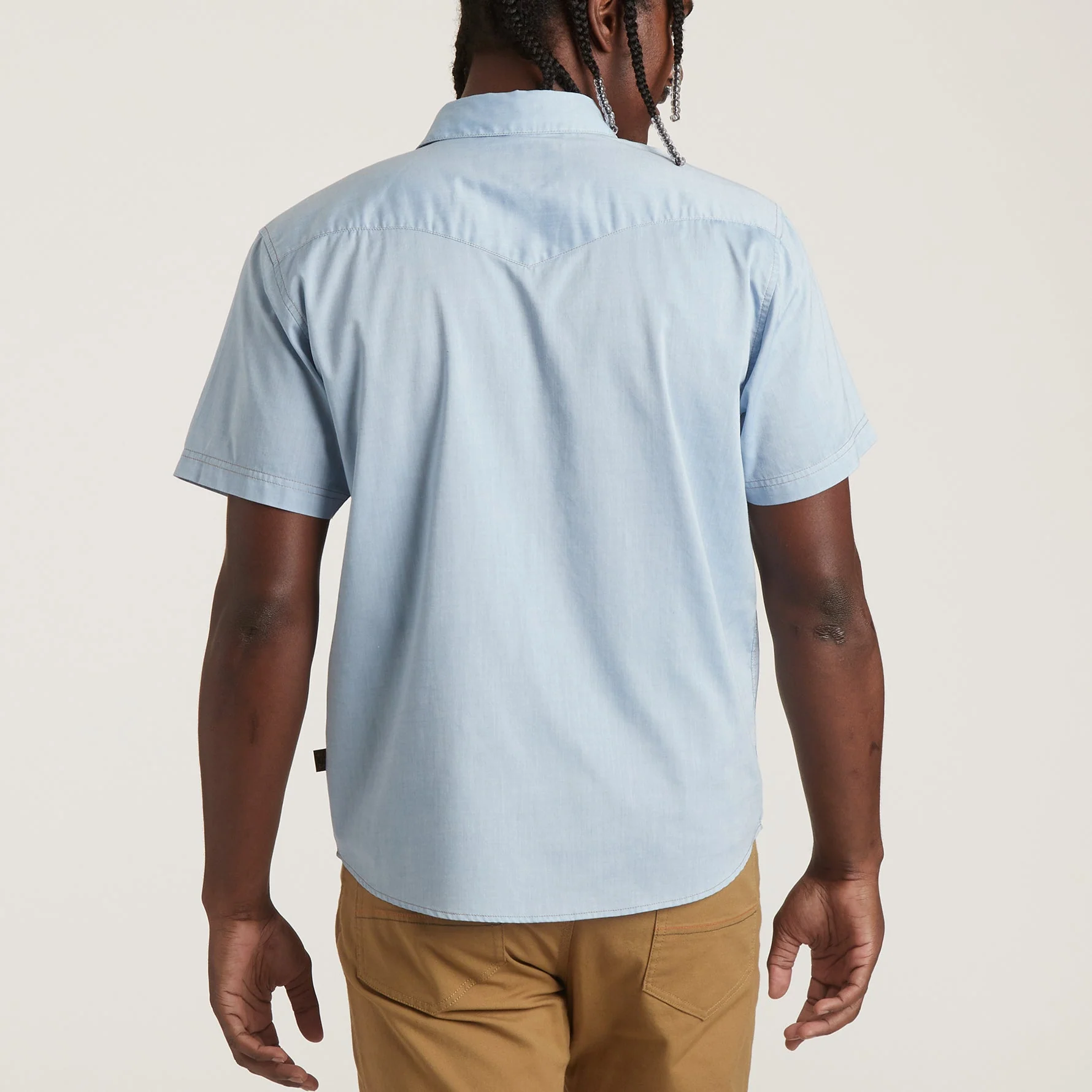 H Bar B Snapshirt - Faded Blue Oxford - Image 5